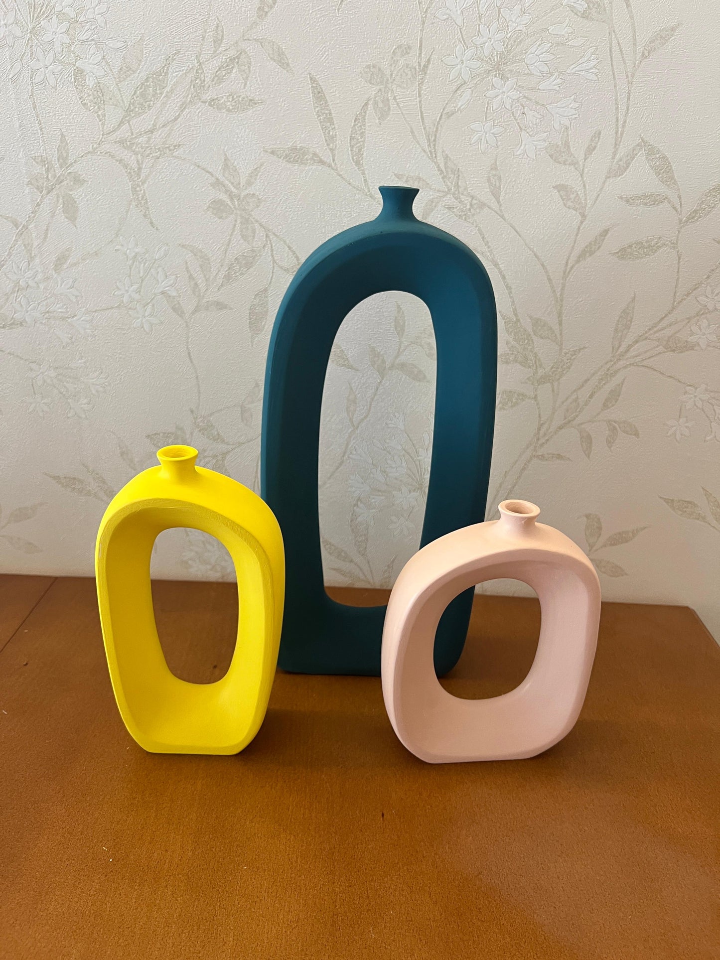 Modern Ceramic Abstract Vases Set, Sculptural Hollow Centerpieces, Abstract Ceramic Vase, Modern Vase Trio, Modern Hollow Vase, Hollow Vase, Hollow Vase Decor