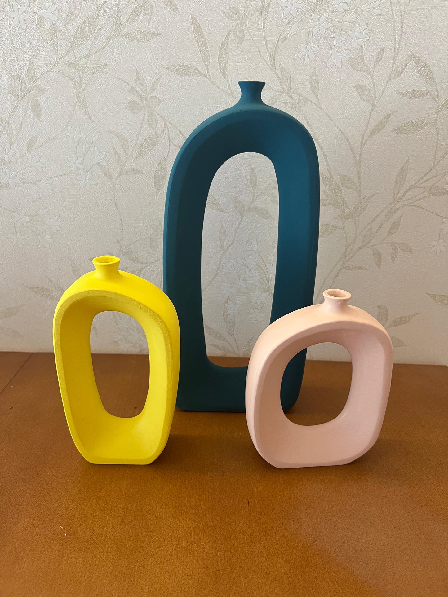 Modern Ceramic Abstract Vases Set, Sculptural Hollow Centerpieces, Abstract Ceramic Vase, Modern Vase Trio, Modern Hollow Vase, Hollow Vase, Hollow Vase Decor