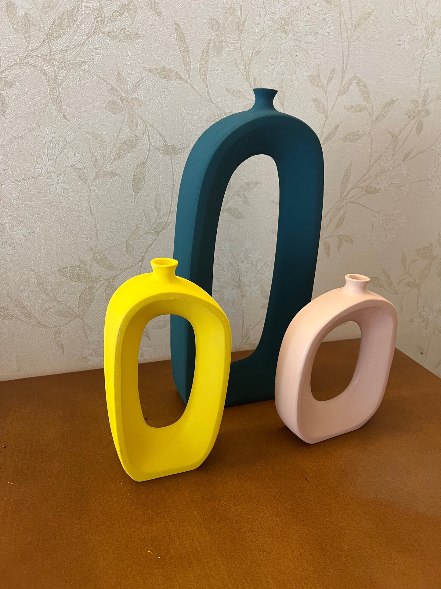Modern Ceramic Abstract Vases Set, Sculptural Hollow Centerpieces, Abstract Ceramic Vase, Modern Vase Trio, Modern Hollow Vase, Hollow Vase, Hollow Vase Decor