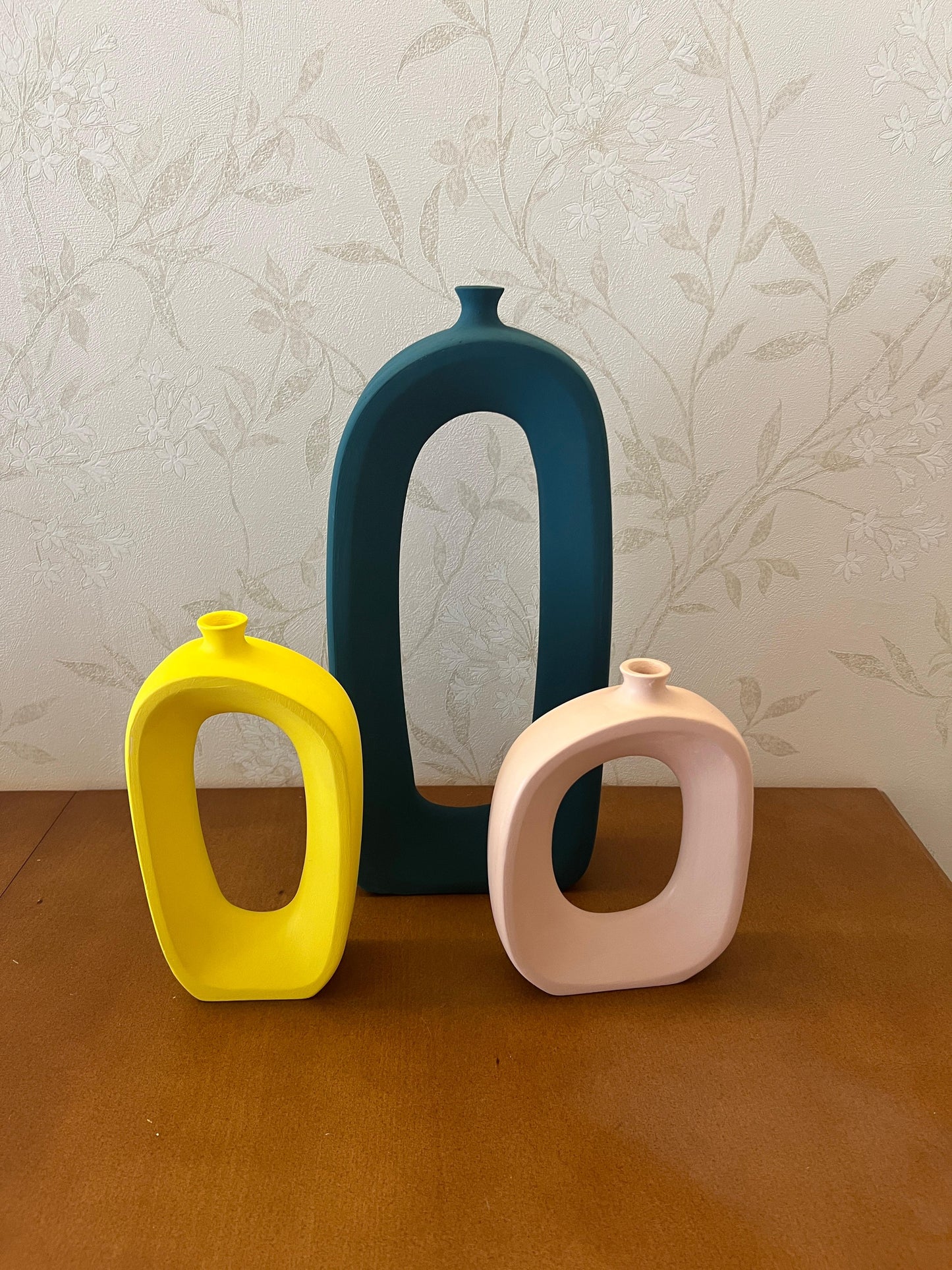 Modern Ceramic Abstract Vases Set, Sculptural Hollow Centerpieces, Abstract Ceramic Vase, Modern Vase Trio, Modern Hollow Vase, Hollow Vase, Hollow Vase Decor