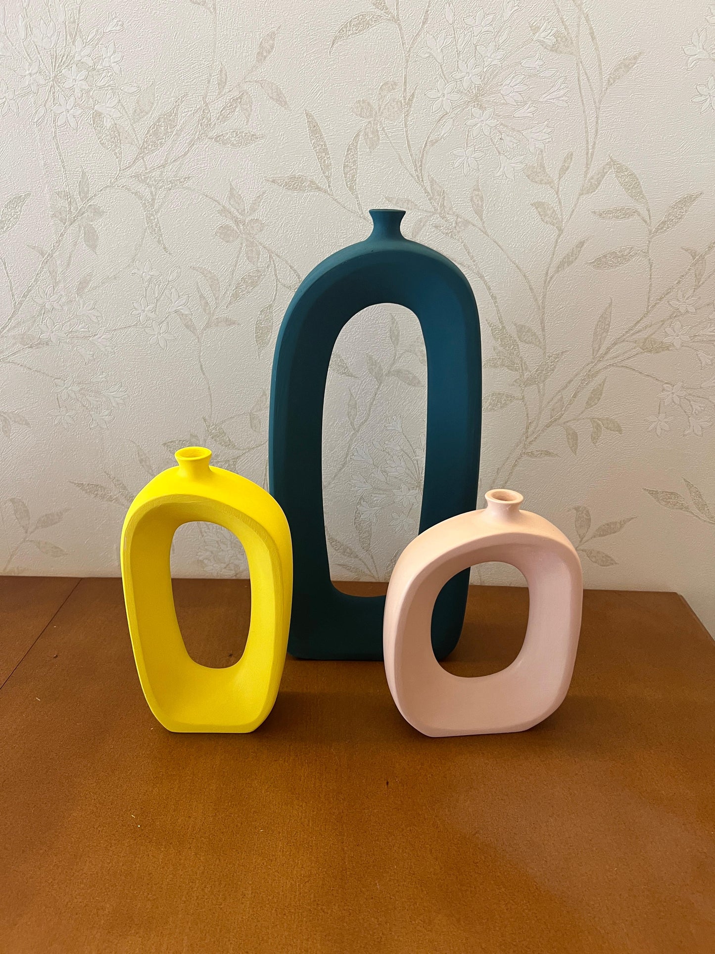 Modern Ceramic Abstract Vases Set, Sculptural Hollow Centerpieces, Abstract Ceramic Vase, Modern Vase Trio, Modern Hollow Vase, Hollow Vase, Hollow Vase Decor