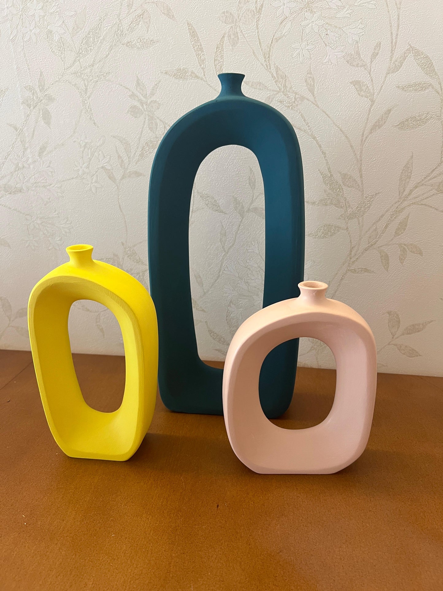 Modern Ceramic Abstract Vases Set, Sculptural Hollow Centerpieces, Abstract Ceramic Vase, Modern Vase Trio, Modern Hollow Vase, Hollow Vase, Hollow Vase Decor