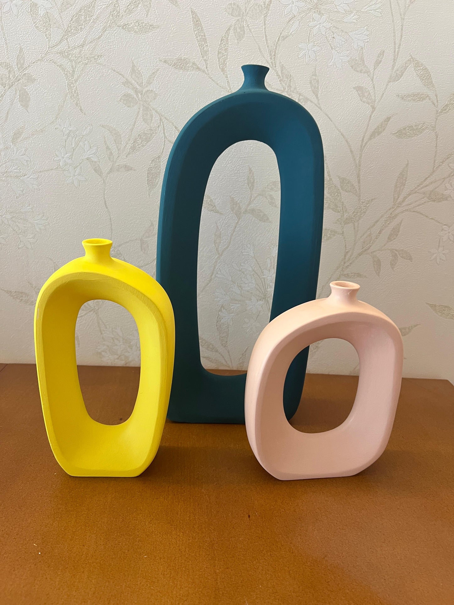 Modern Ceramic Abstract Vases Set, Sculptural Hollow Centerpieces, Abstract Ceramic Vase, Modern Vase Trio, Modern Hollow Vase, Hollow Vase, Hollow Vase Decor