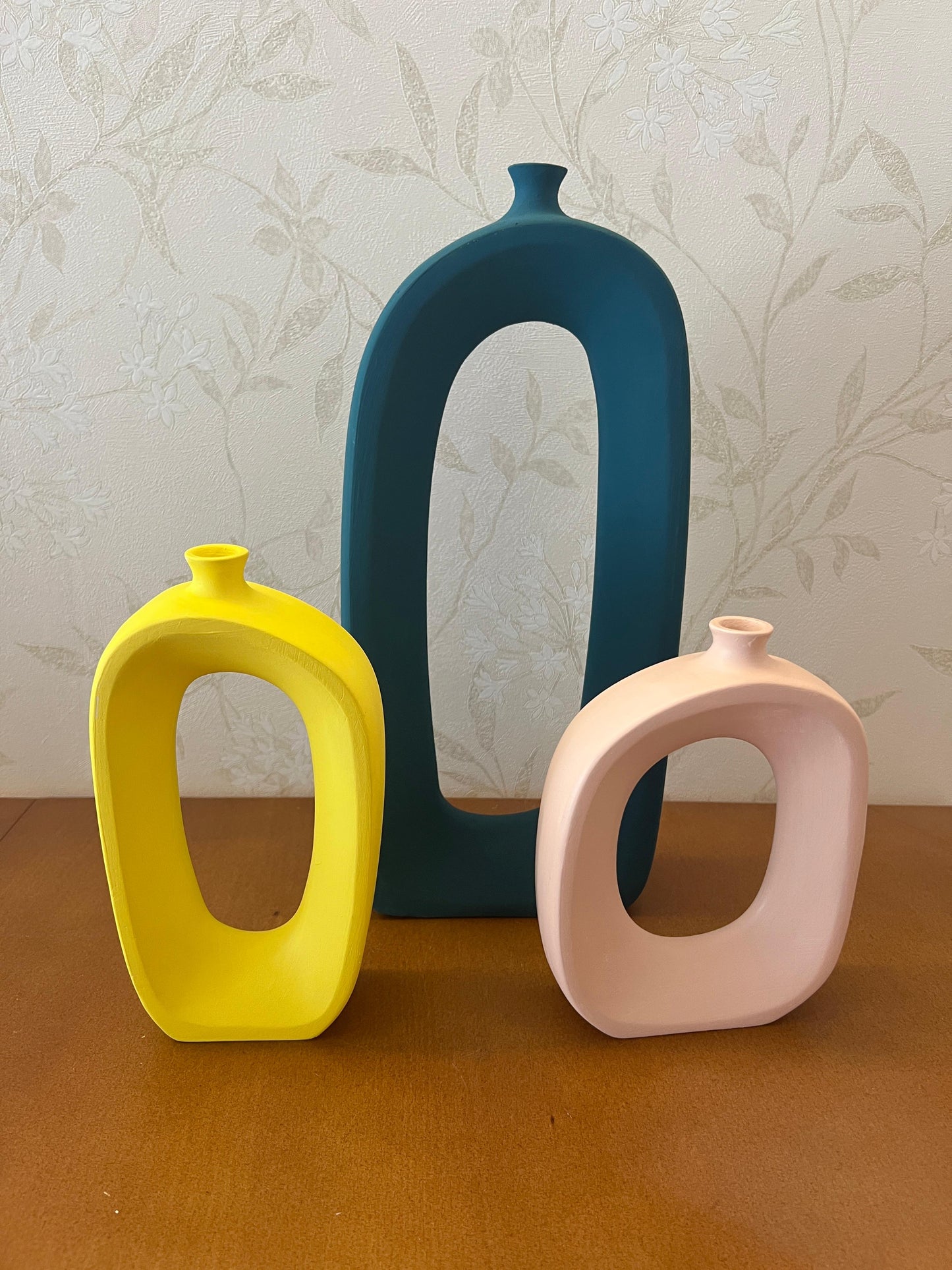 Modern Ceramic Abstract Vases Set, Sculptural Hollow Centerpieces, Abstract Ceramic Vase, Modern Vase Trio, Modern Hollow Vase, Hollow Vase, Hollow Vase Decor