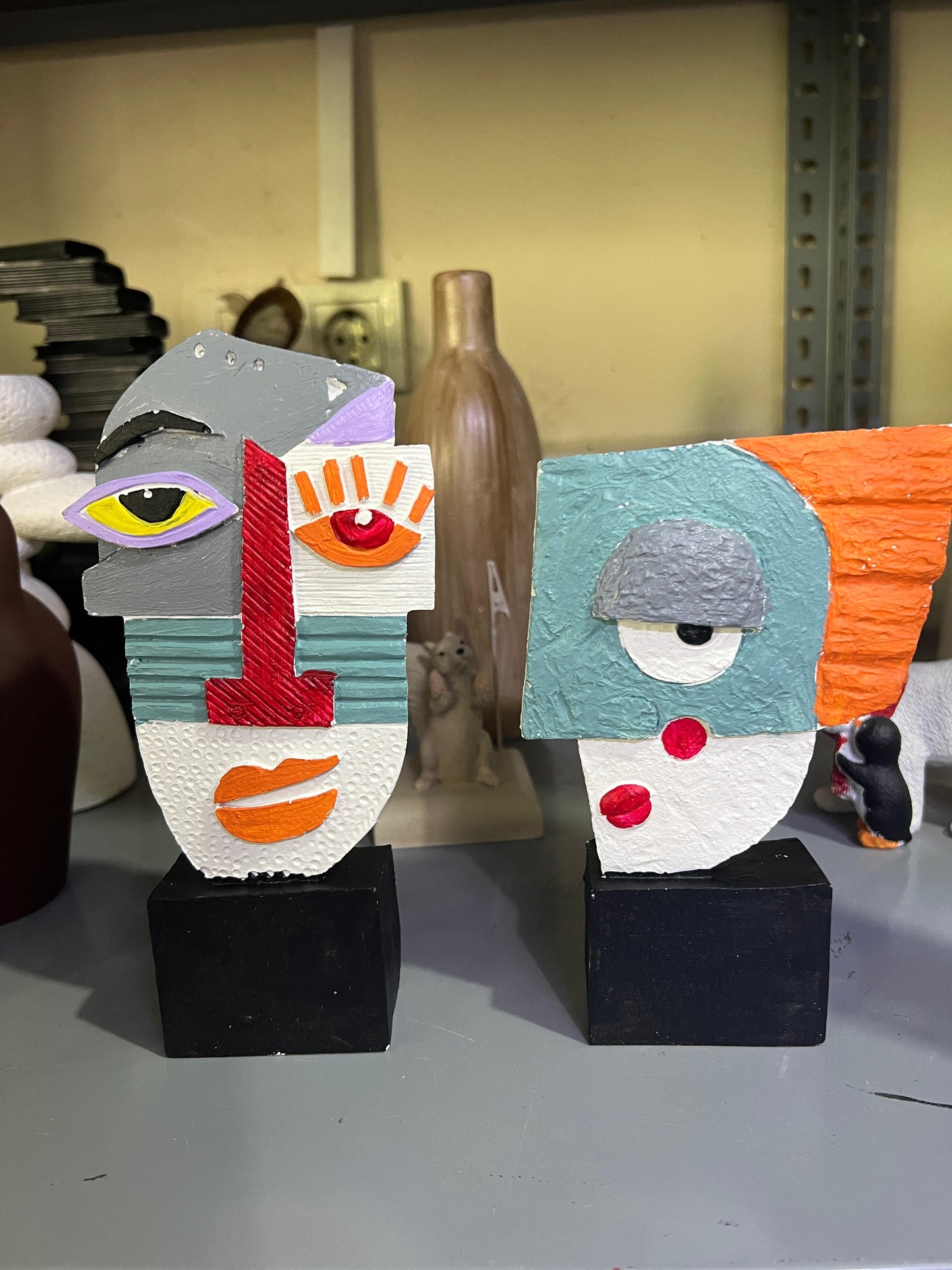 Abstract Face Statue, Picasso Style Abstract Head Statue, Picasso Face Statue, Abstract Picasso Style Bust, Picasso Inspired Abstract Statue