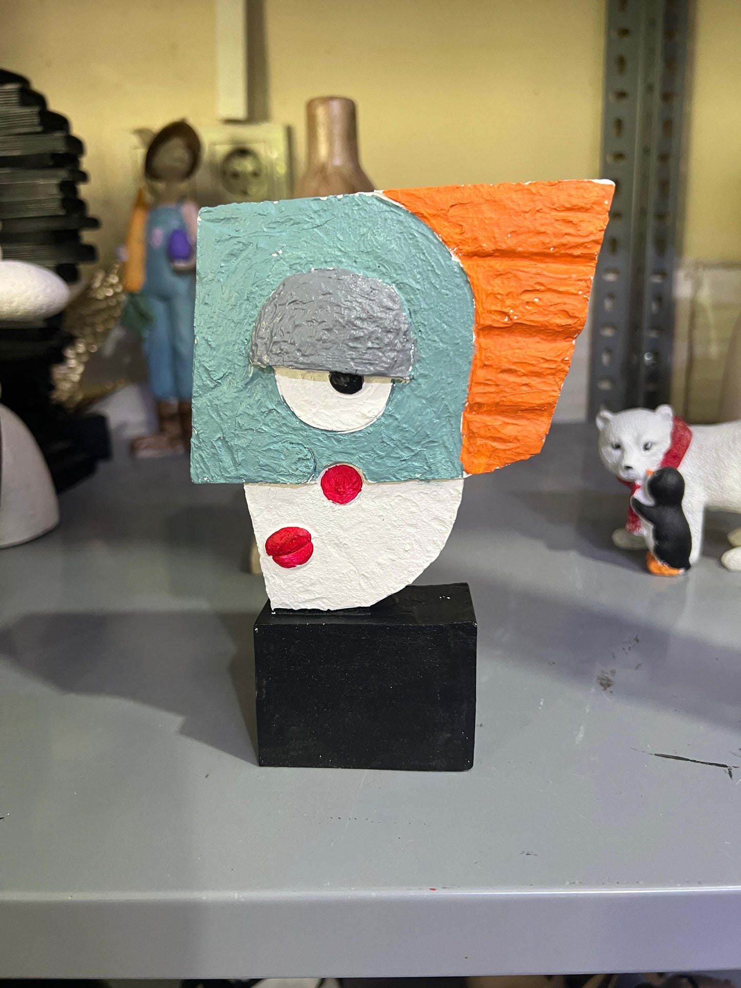 Picasso Face Statue, Picasso Style Face Statue, Abstract Face Statue, Picasso Statue, Artistic Head Sculpture, Picasso Style Statue