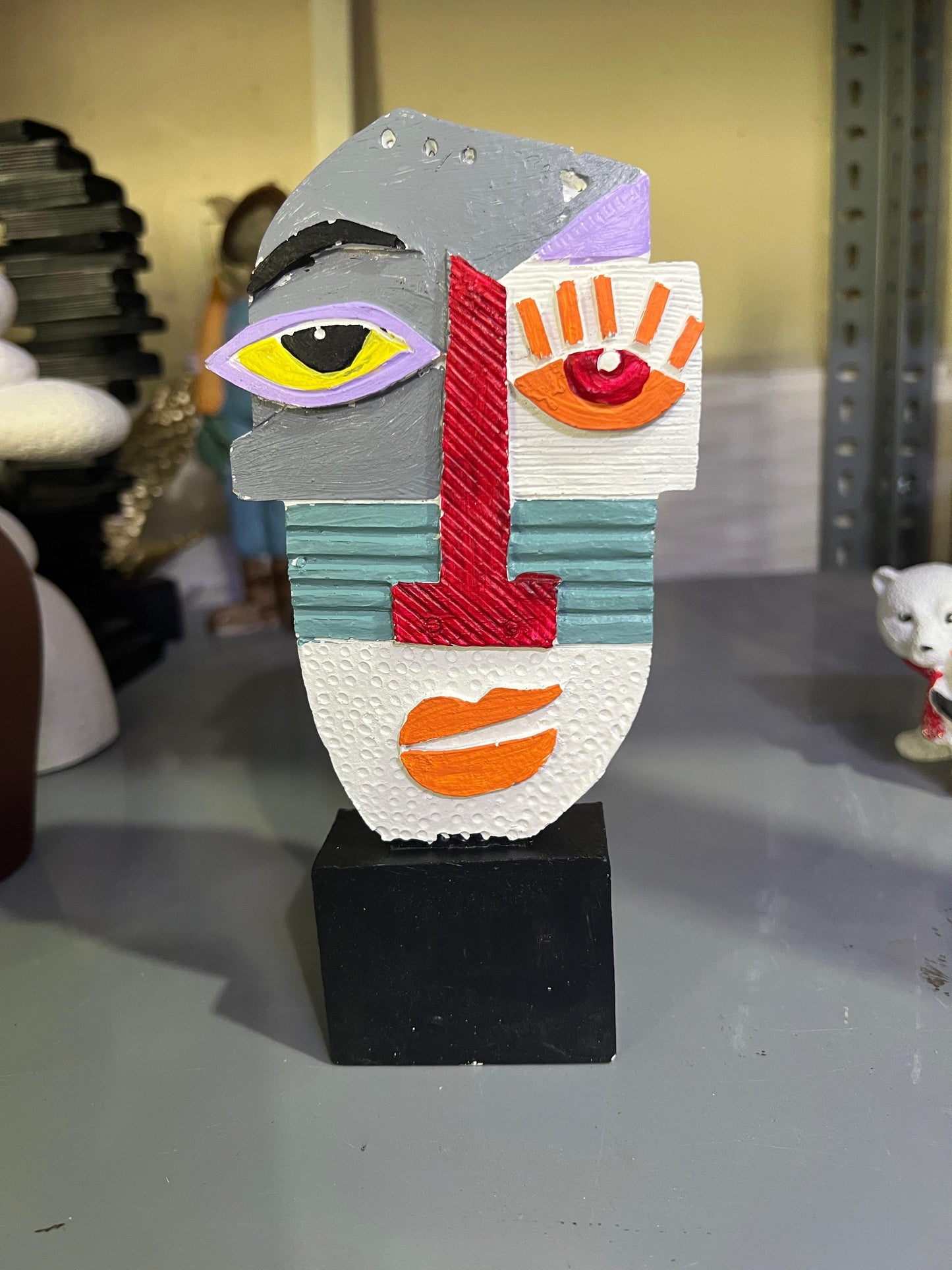 Abstract Face Statue, Picasso Style Abstract Head Statue, Picasso Face Statue, Abstract Picasso Style Bust, Picasso Inspired Abstract Statue