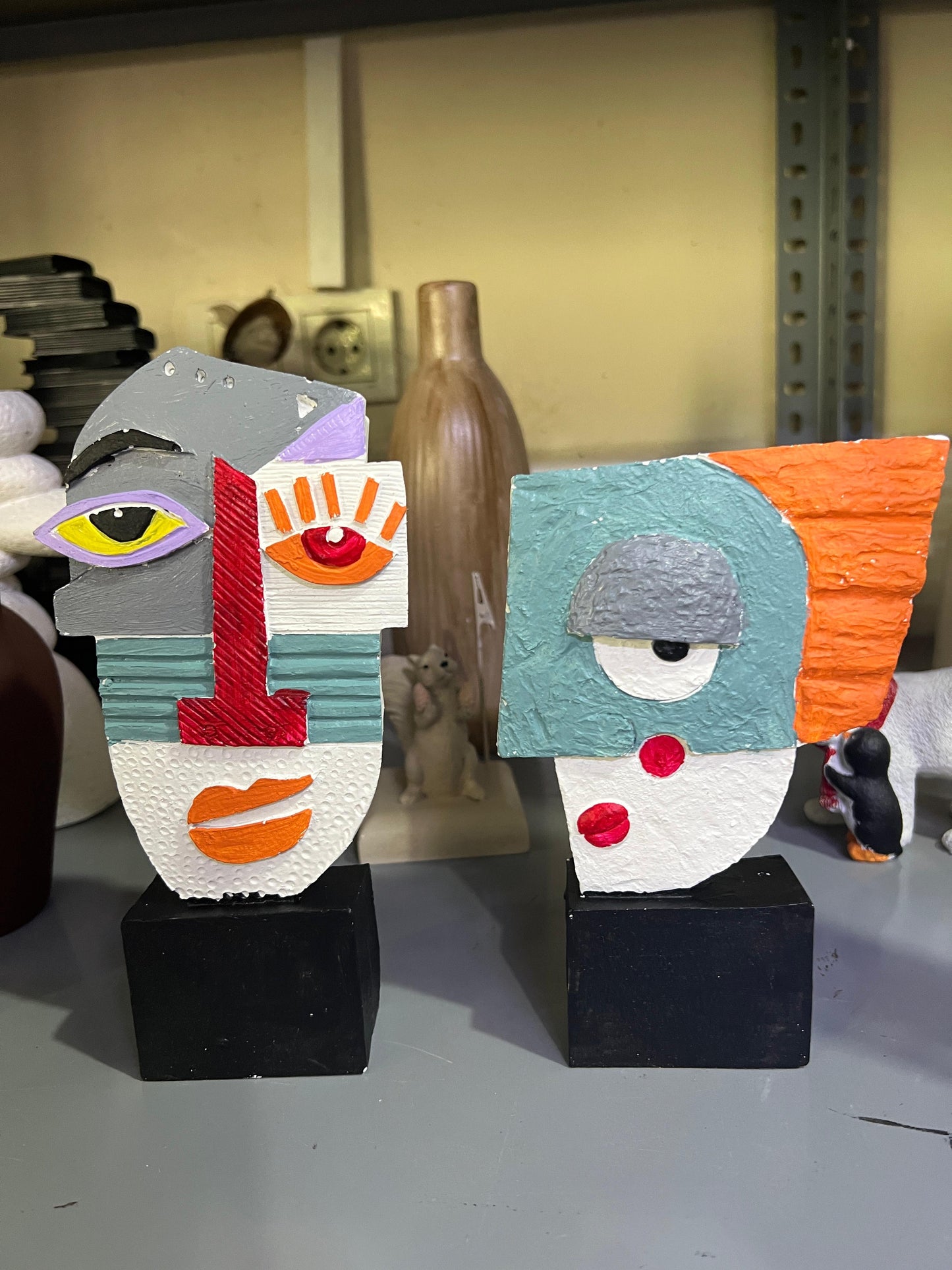 Abstract Face Statue, Picasso Style Abstract Head Statue, Picasso Face Statue, Abstract Picasso Style Bust, Picasso Inspired Abstract Statue