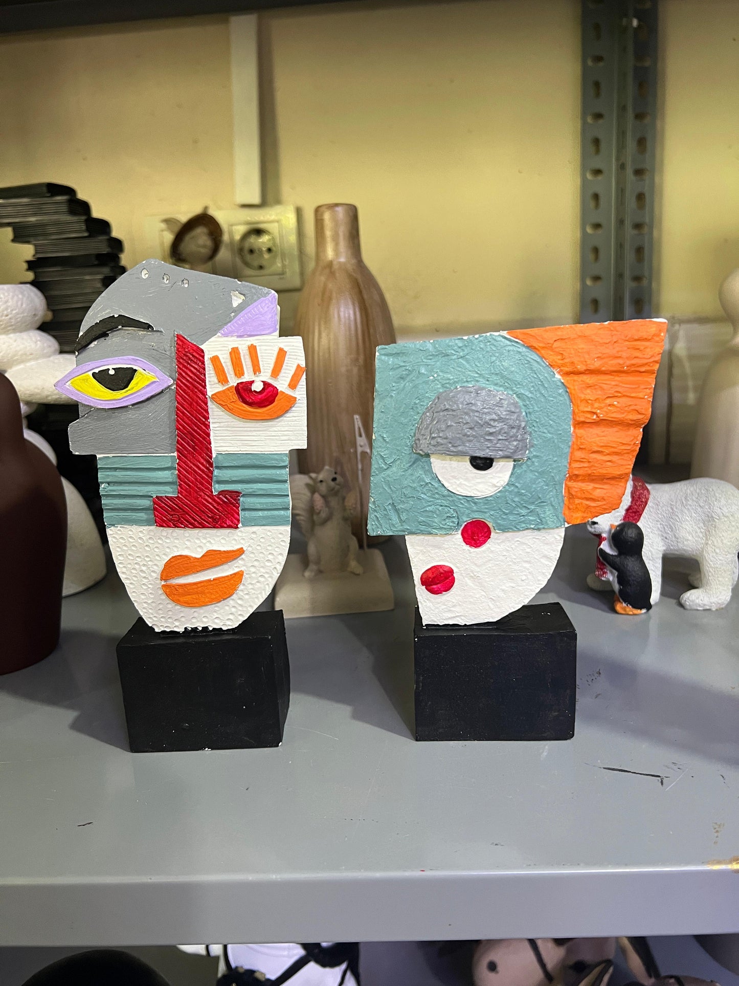 Abstract Face Statue, Picasso Style Abstract Head Statue, Picasso Face Statue, Abstract Picasso Style Bust, Picasso Inspired Abstract Statue