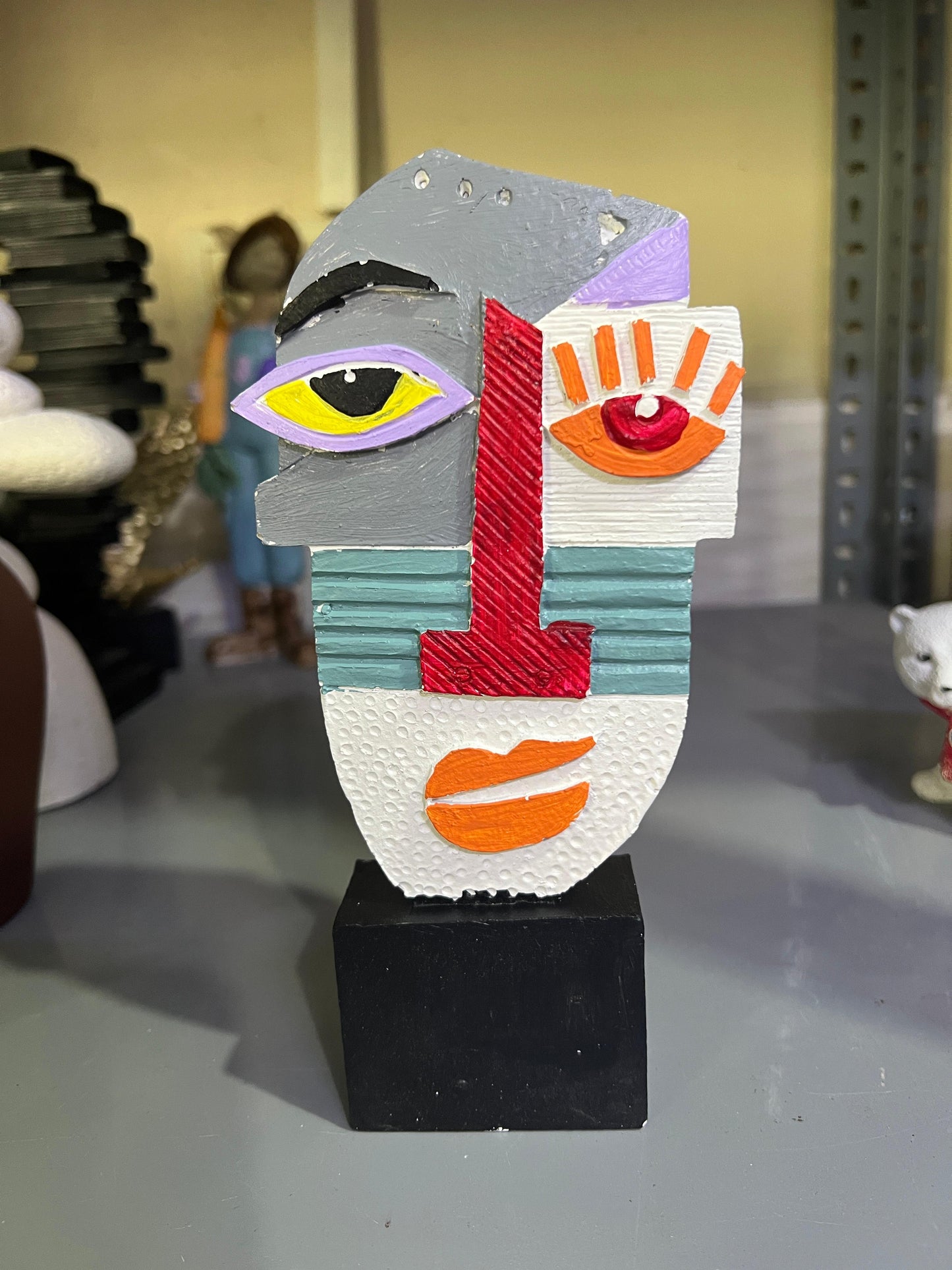 Abstract Face Statue, Picasso Style Abstract Head Statue, Picasso Face Statue, Abstract Picasso Style Bust, Picasso Inspired Abstract Statue