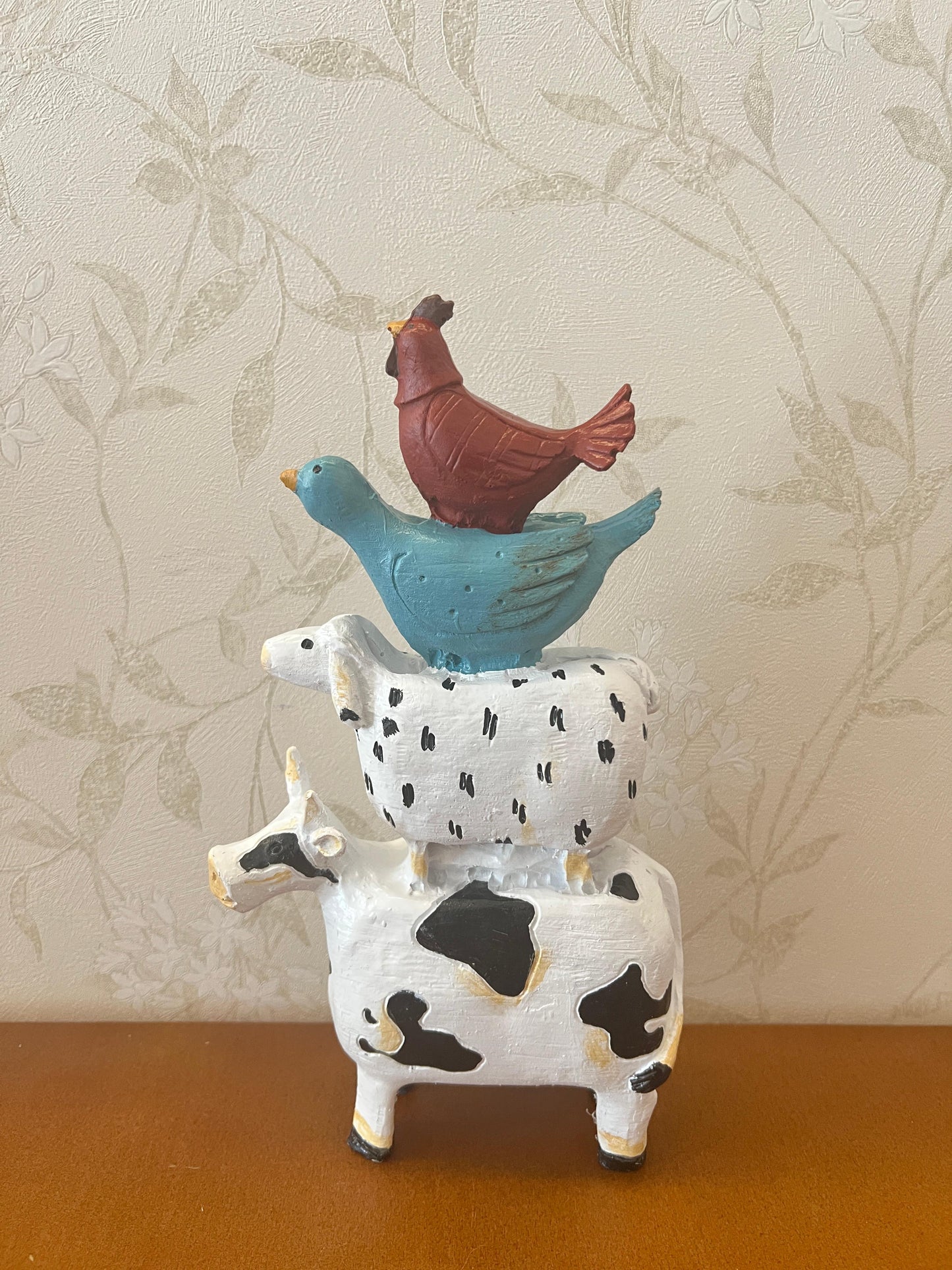 Farm Animals Stacked Statue, Colorful Stacked Farm Animal Statue, Farmhouse Style Stacked Animal Sculpture, Farm Animal Tower Figurine
