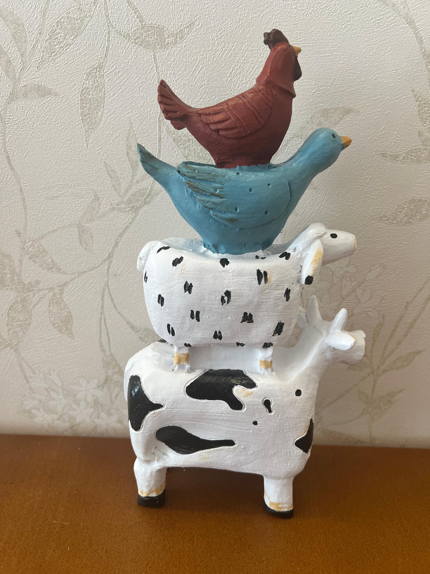Farm Animals Stacked Statue, Colorful Stacked Farm Animal Statue, Farmhouse Style Stacked Animal Sculpture, Farm Animal Tower Figurine