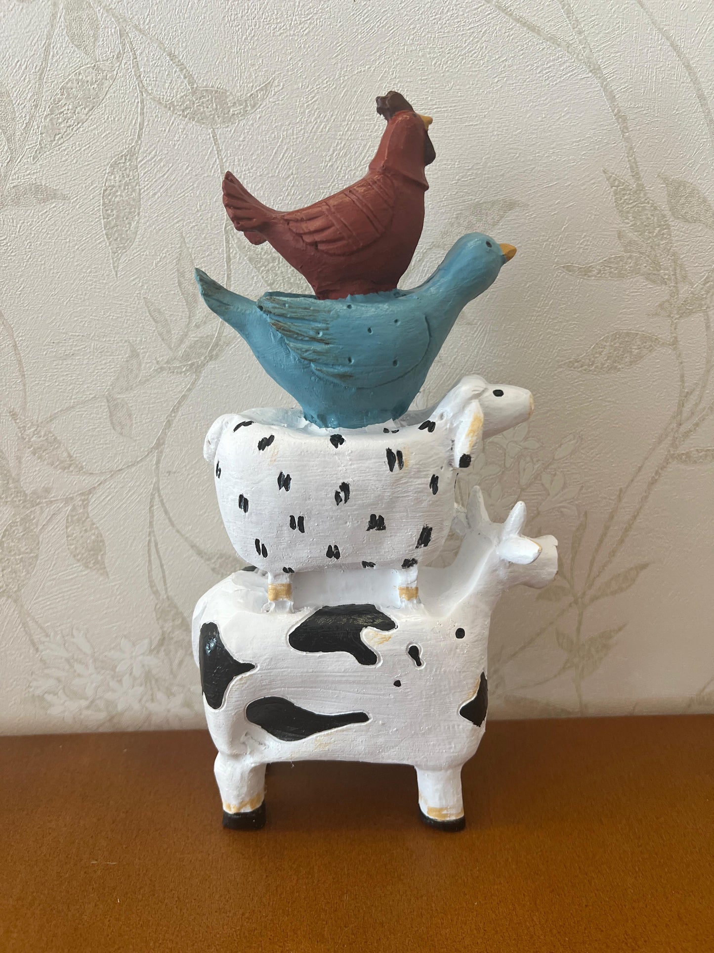 Farm Animals Stacked Statue, Colorful Stacked Farm Animal Statue, Farmhouse Style Stacked Animal Sculpture, Farm Animal Tower Figurine