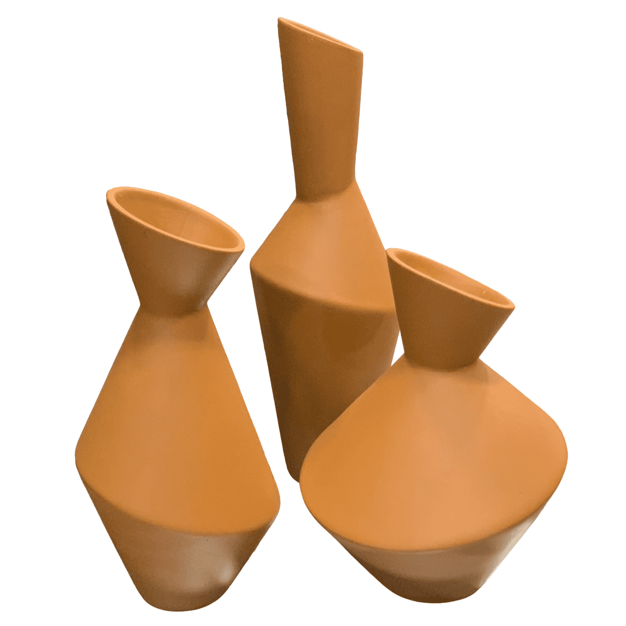 Modern Geometric Vase Set, Ceramic Geometric Vase Trio, Set of 3 Abstract Vases, Minimalist Home Vase Set, Modern Decorative Vase Set