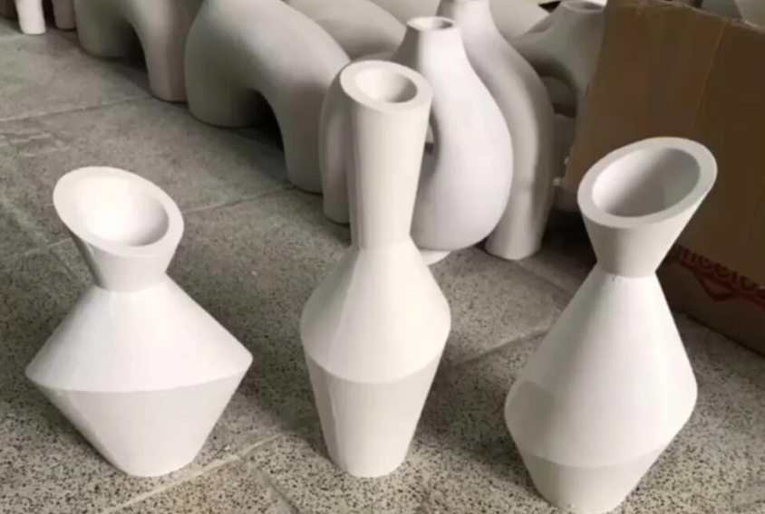 Modern Geometric Vase Set, Ceramic Geometric Vase Trio, Set of 3 Abstract Vases, Minimalist Home Vase Set, Modern Decorative Vase Set