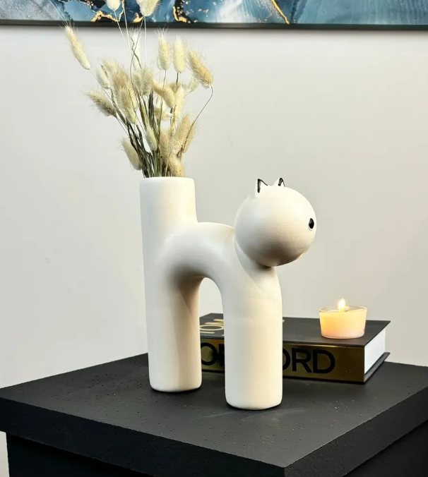 Cute Cat Shaped Vase, Cat Vase For Flowers, Ceramic Vase, Nordic Art Decor, Home Accent Gift, Gift for Cat Lovers, Ceramic Cat Vase, Cat Vase, Cat Shaped Vase, Flowers Vase
