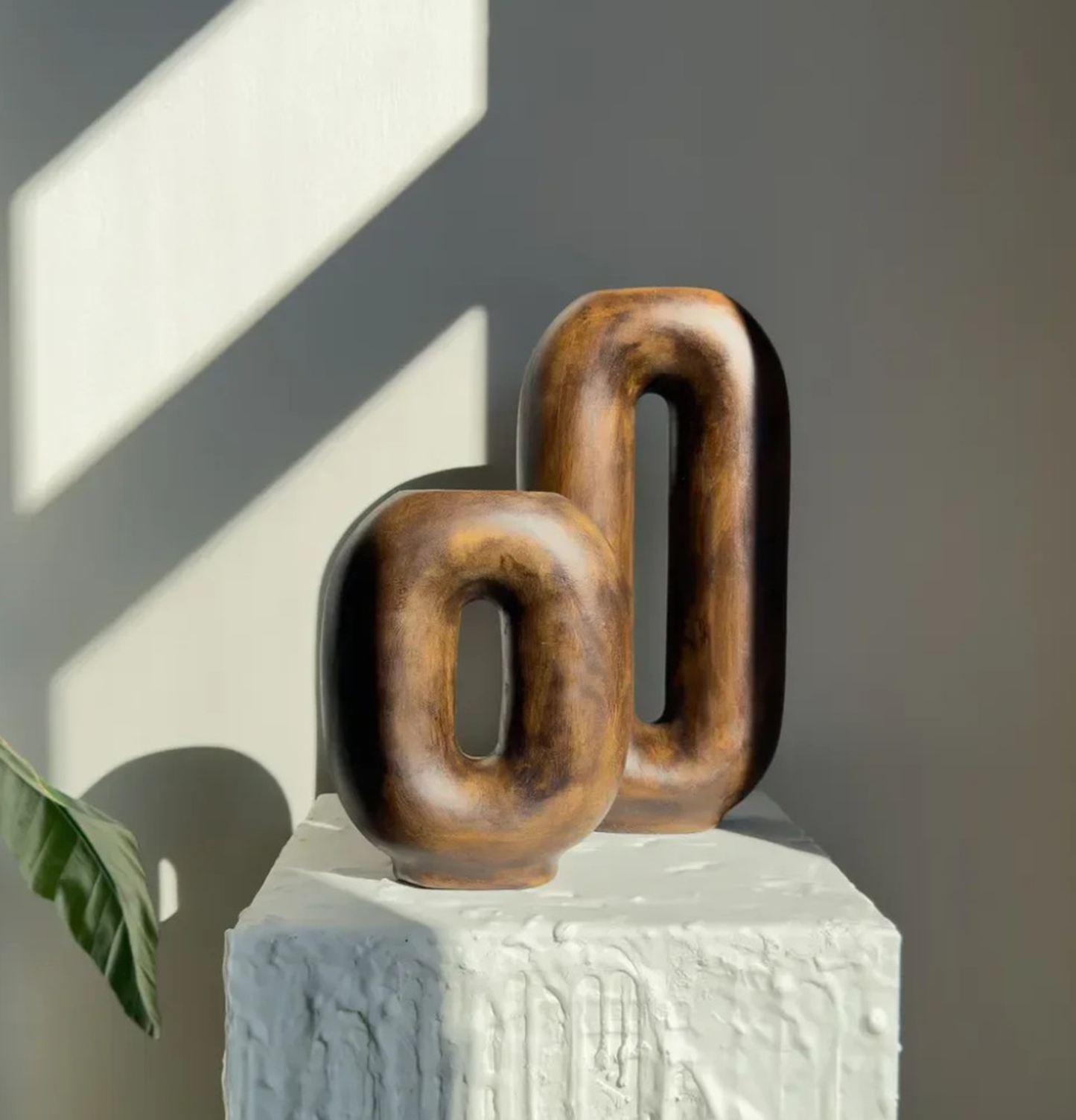 Handmade Ceramic Flower Vase, Modern Nordic Home Decor, Minimalist Art Vase Set, Handmade Ceramic Vase Set, Modern Hollow Vase, Hollow Vase