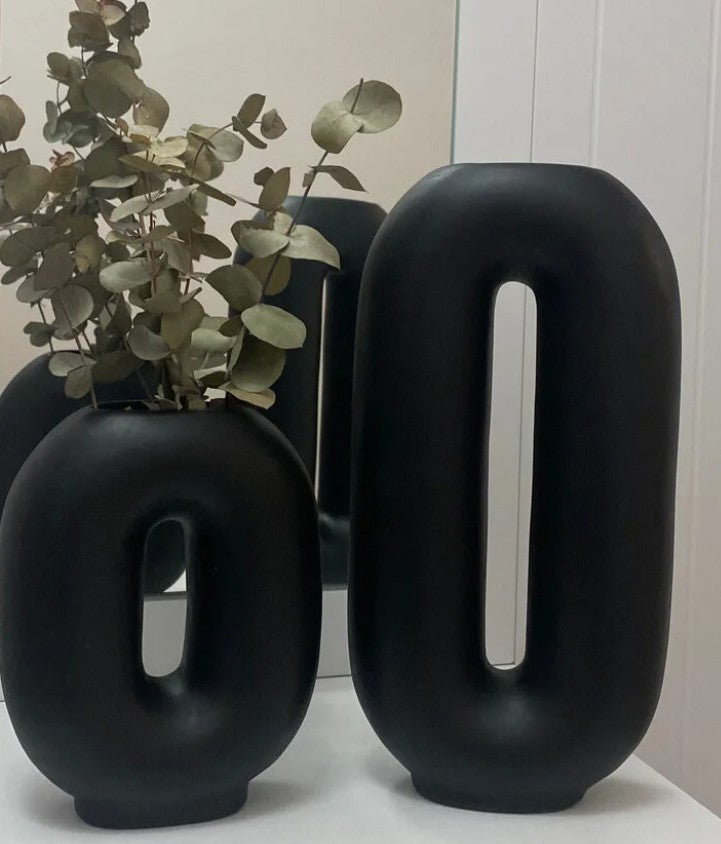 Handmade Ceramic Flower Vase, Modern Nordic Home Decor, Minimalist Art Vase Set, Handmade Ceramic Vase Set, Modern Hollow Vase, Hollow Vase