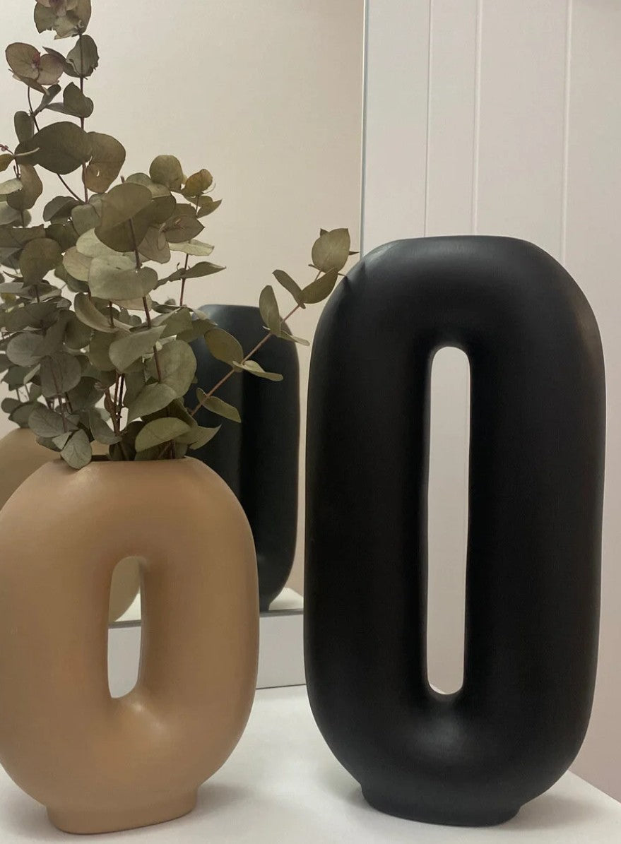 Handmade Ceramic Flower Vase, Modern Nordic Home Decor, Minimalist Art Vase Set, Handmade Ceramic Vase Set, Modern Hollow Vase, Hollow Vase
