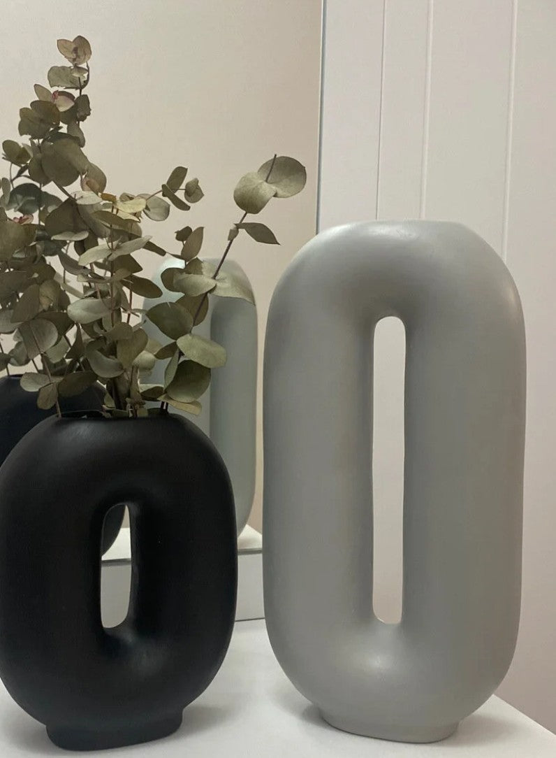 Handmade Ceramic Flower Vase, Modern Nordic Home Decor, Minimalist Art Vase Set, Handmade Ceramic Vase Set, Modern Hollow Vase, Hollow Vase