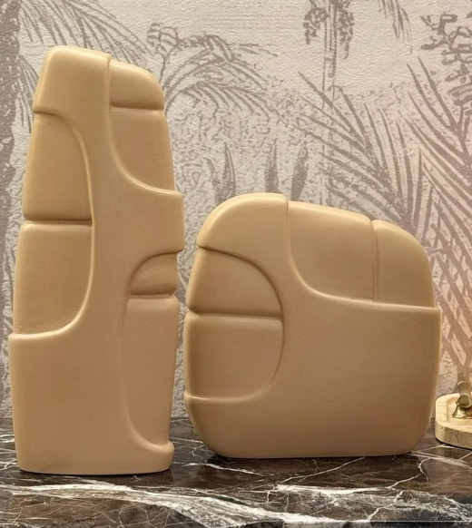 Modern Ceramic Vase Set, Abstract Ceramic Vase Duo, Minimalist Ceramic Vases, Stylish Ceramic Vase Set, Ceramic Decorative Vase Set