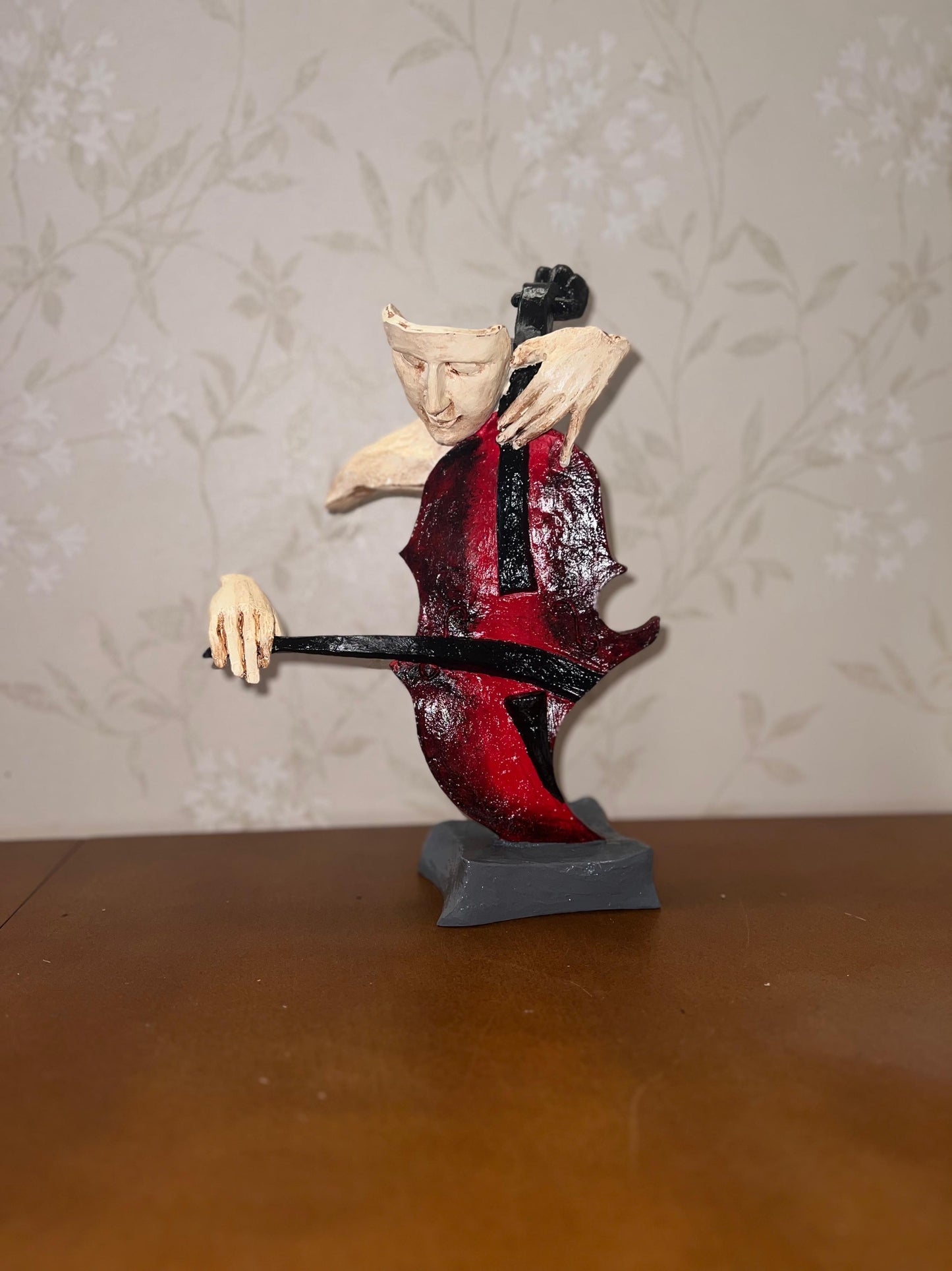 Handmade Abstract Cellist Decor, Musician Sculpture, Handmade Cellist Statue, Modern Music Art Decor, Abstract Cello Sculpture, Cello Statue