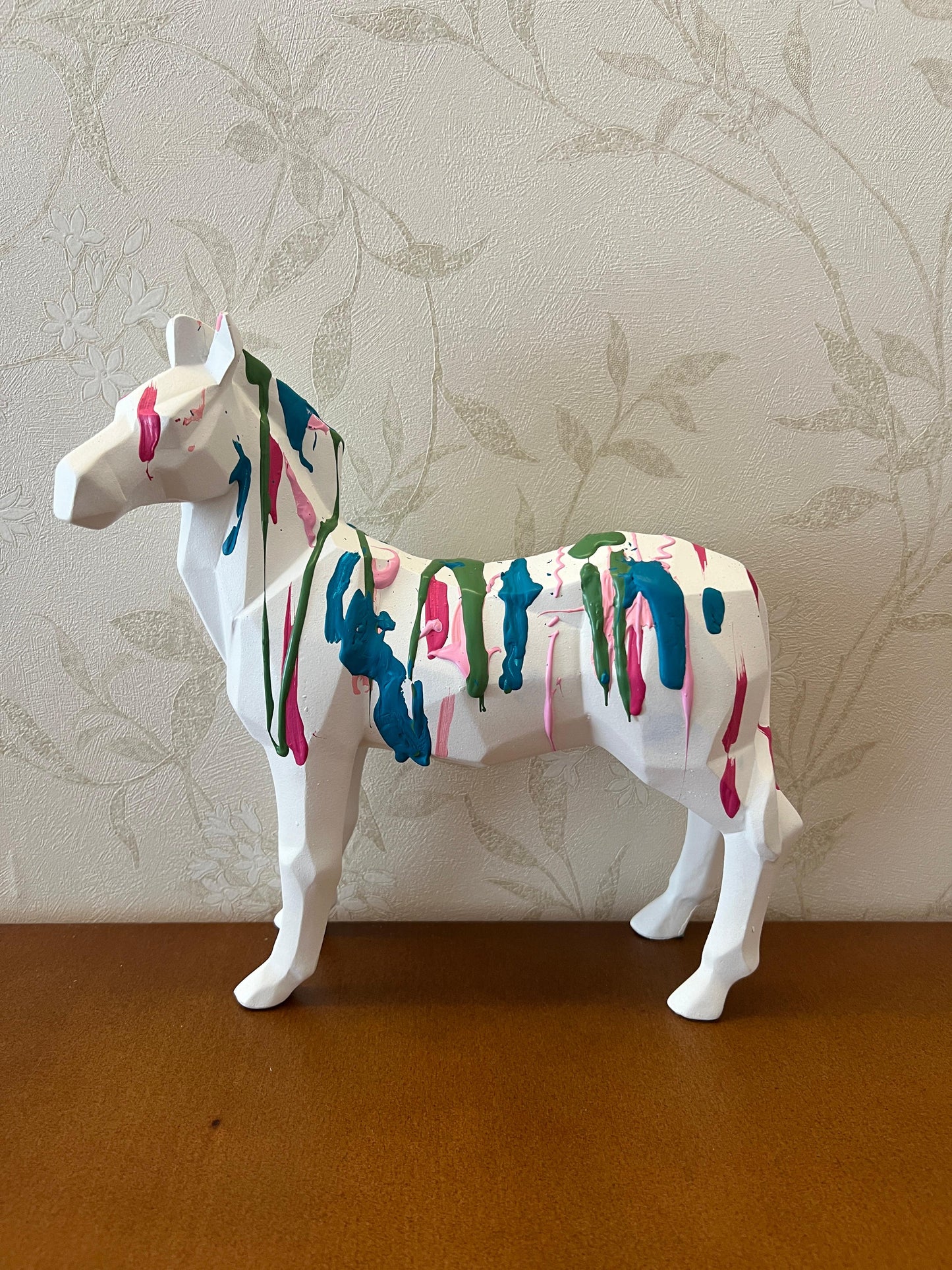 Zebra Statue, Geometric Zebra Sculpture, Cubic Zebra Statue, Abstract Zebra Sculpture, Zebra Figurine with Geometric Style, Zebra Sculpture