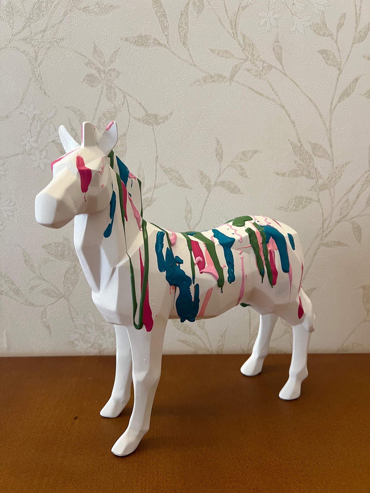 Zebra Statue, Geometric Zebra Sculpture, Cubic Zebra Statue, Abstract Zebra Sculpture, Zebra Figurine with Geometric Style, Zebra Sculpture