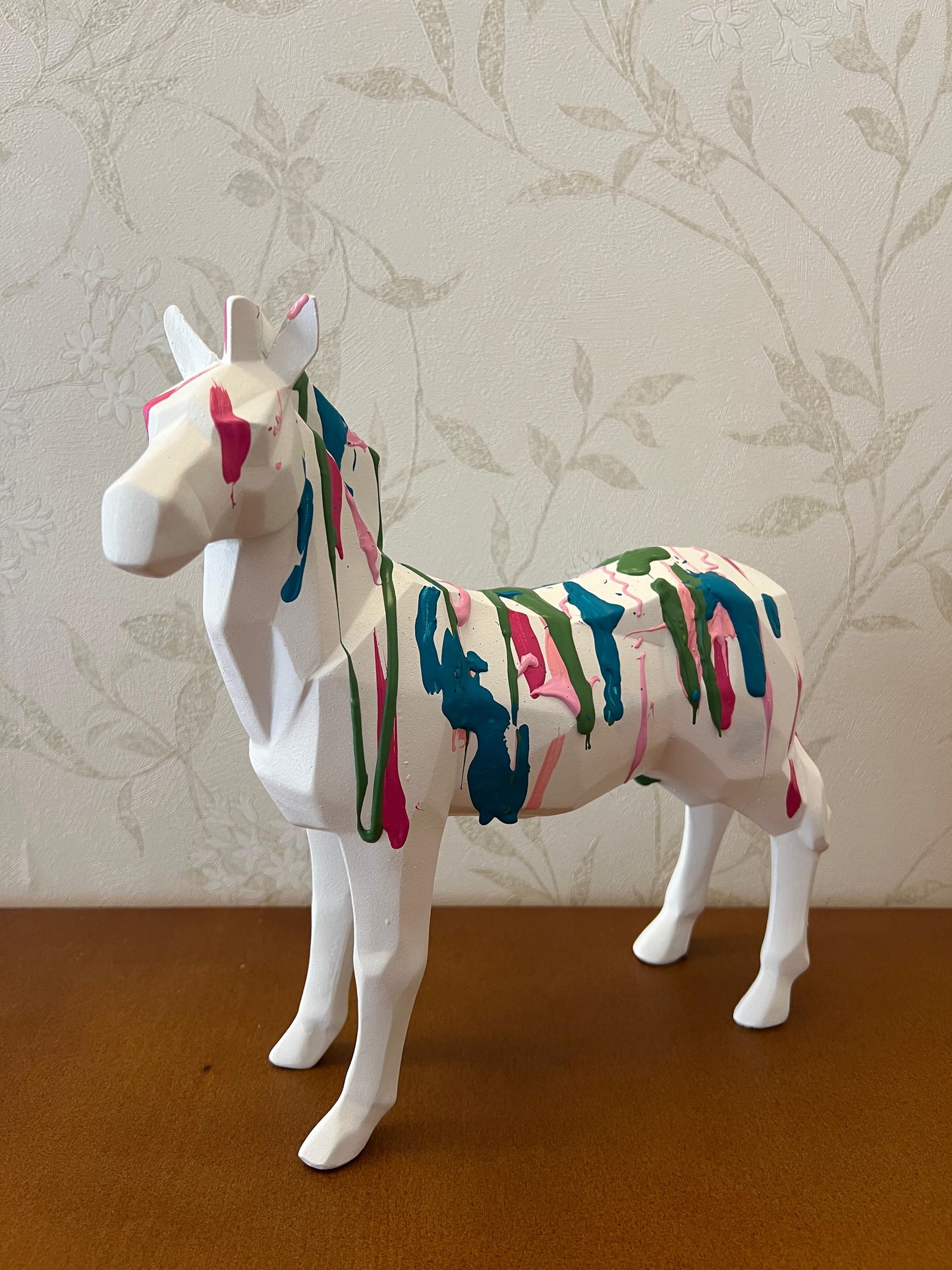 Zebra Statue, Geometric Zebra Sculpture, Cubic Zebra Statue, Abstract Zebra Sculpture, Zebra Figurine with Geometric Style, Zebra Sculpture