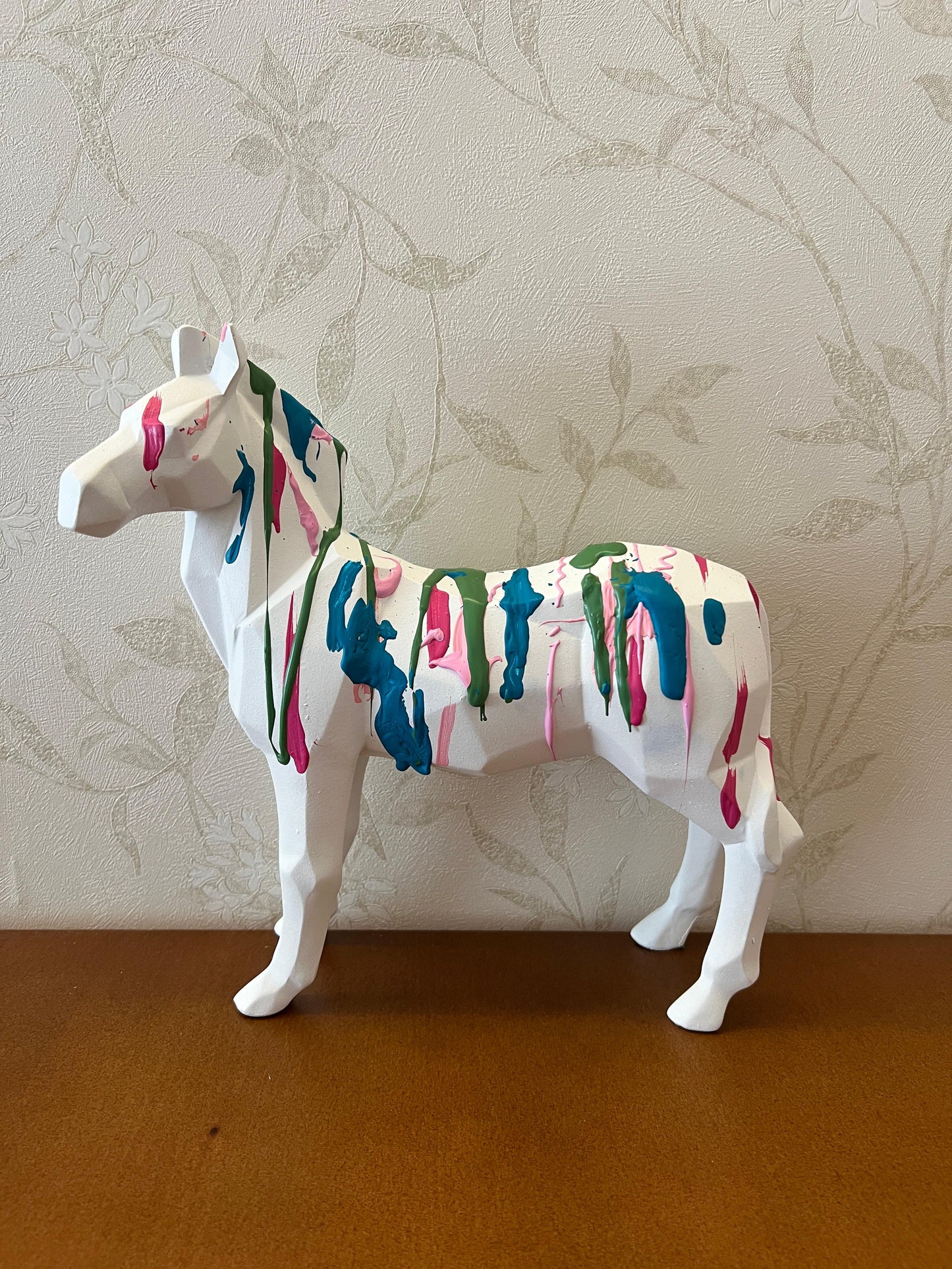 Zebra Statue, Geometric Zebra Sculpture, Cubic Zebra Statue, Abstract Zebra Sculpture, Zebra Figurine with Geometric Style, Zebra Sculpture