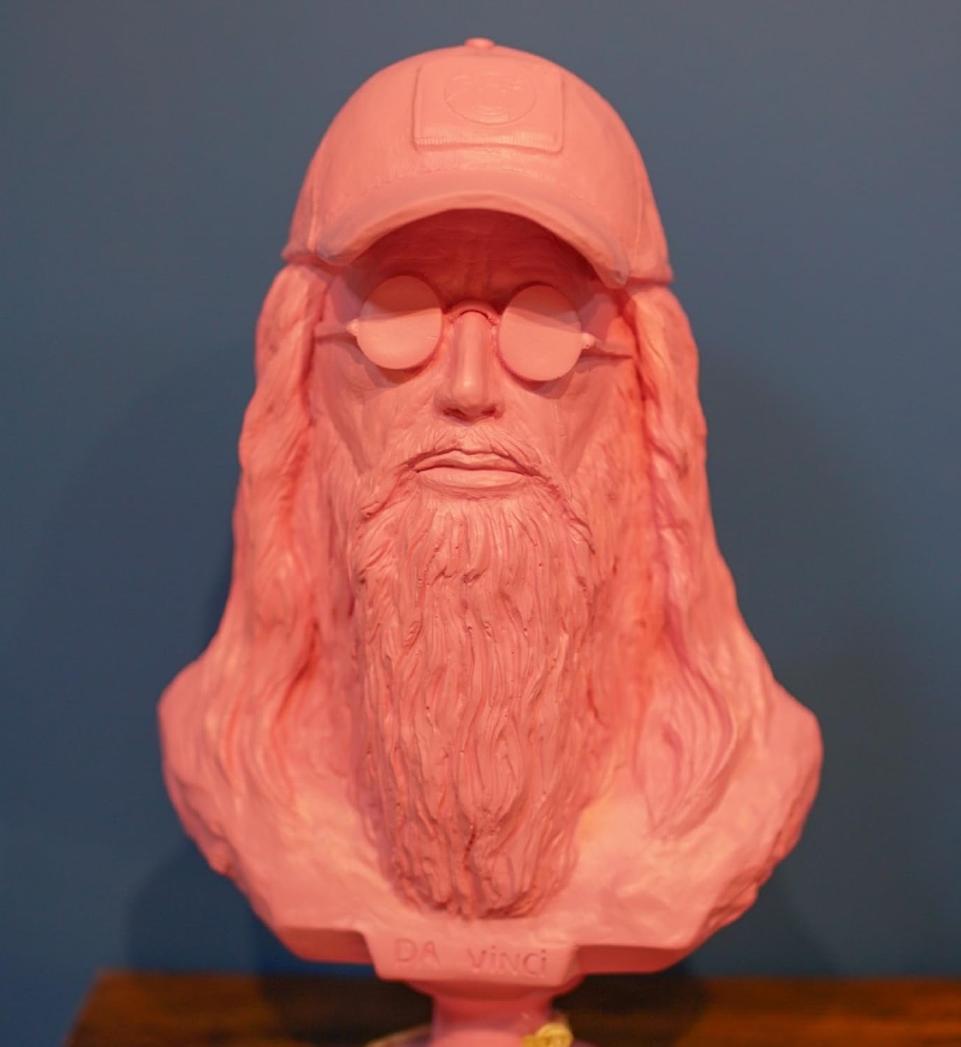 Moderne Da Vinci Büste Statue mit Mütze und Brille, Da Vinci Büste Statue, Da Vinci Büste, Polyester Da Vinci Kopf, Da Vinci Skulptur