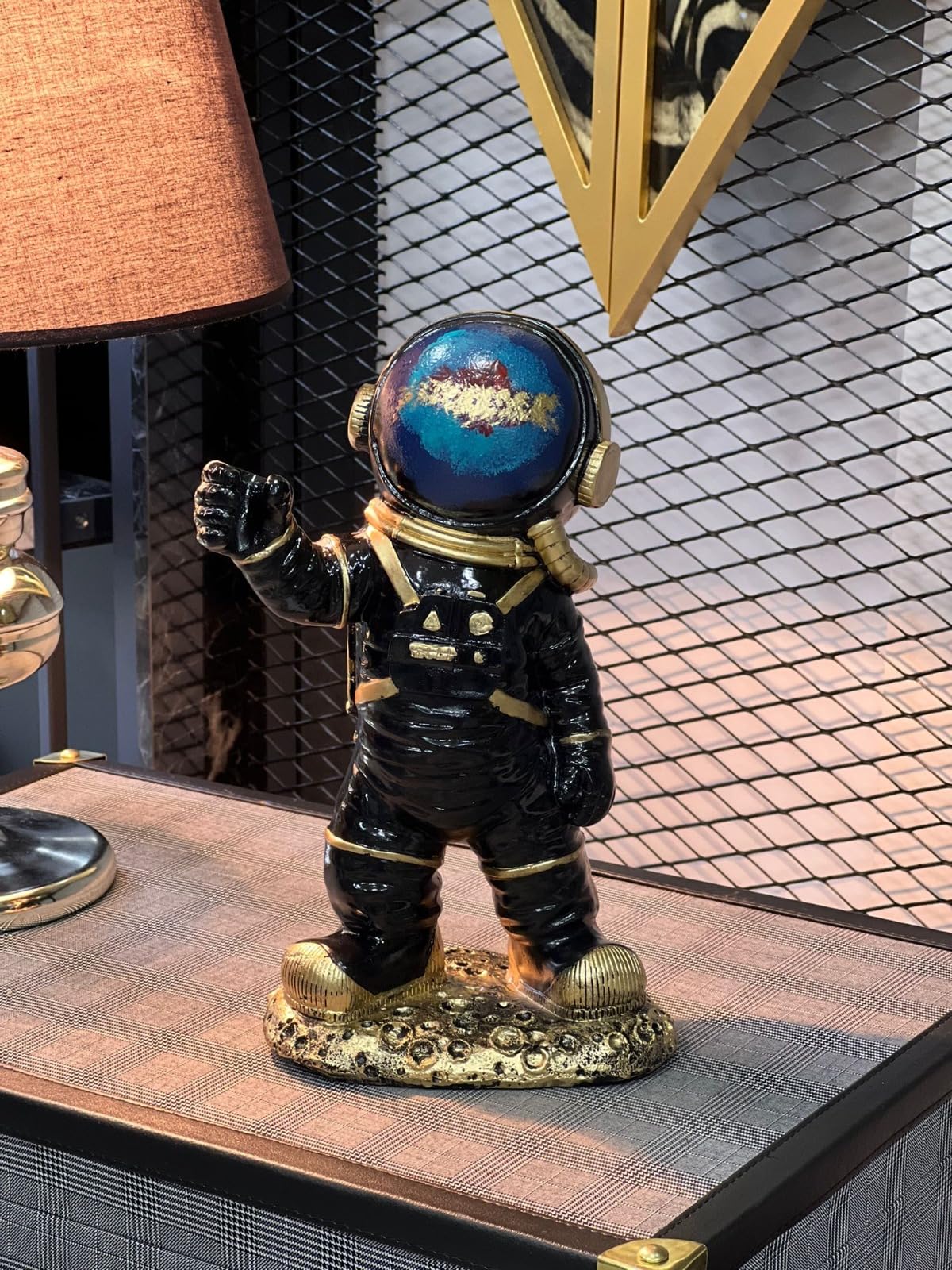Astronaut On Moon Base, Astronaut Figurine, Space Decor Statue, Space Explorer Ornament, Moon Landing Figurine, Modern Astronaut Sculpture, Astronaut Statue