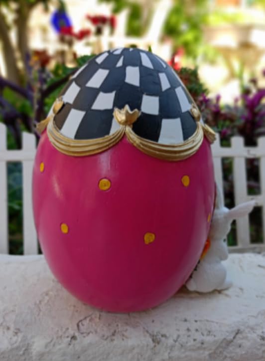 Easter Egg House Decoration, Easter Bunny Figurine, Spring Holiday Decor, Cute Bunny Home Decor, Fairy Garden Easter, Rabbit and Egg Decor, Easter Bunny Decor, Easter Rabbit Decor