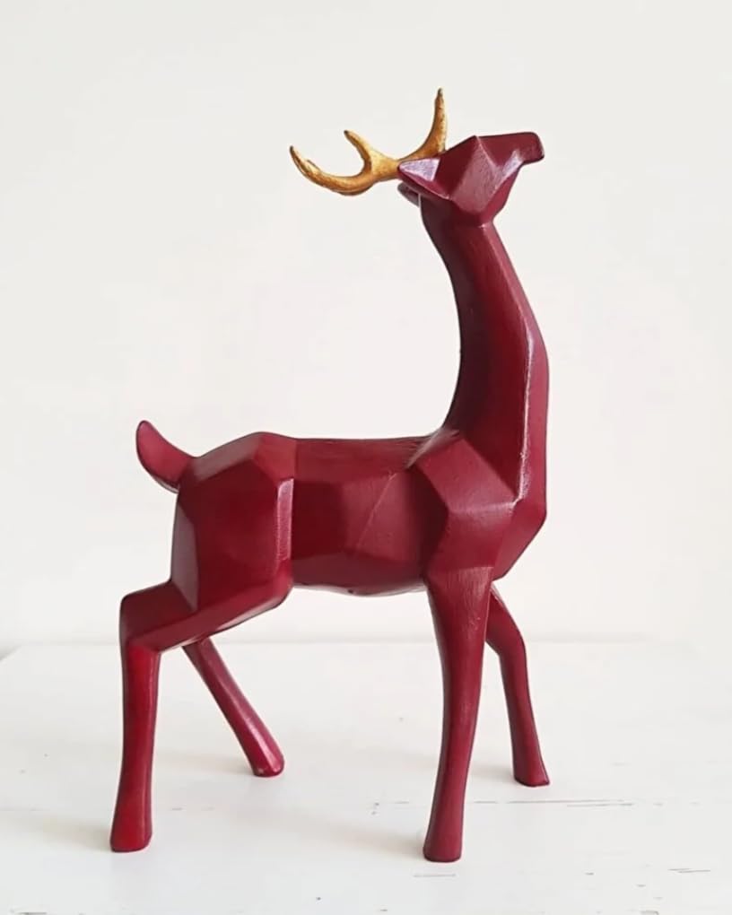 Modern Cubic Deer Statue, Geometric Deer Sculpture, Cubic Deer Statue, Cubic Deer Sculpture, Geometric Reindeer Decor, Cubic Reindeer Statue