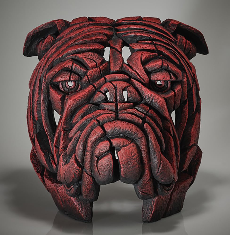 Abstract Bulldog Sculpture, Geometric Bulldog Head Statue, Bulldog Head Sculpture, Polyester Bulldog Wall or Shelf Sculpture, Bulldog Decor