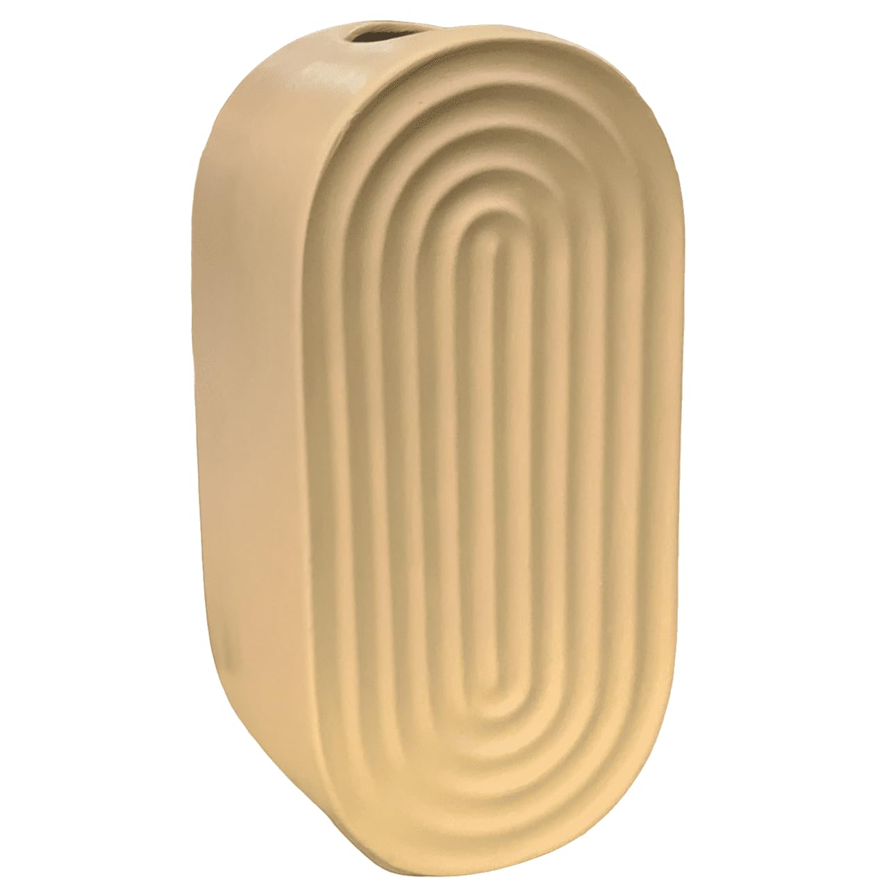 Ceramic Oval Ridged Vase, Decorative Oval-shaped Vase, Decorative Tabletop Vase, Modern Vase for Blooms, Scandinavian Style Vase, Oval Ridged Vase, Ridged Vase, Oval Vase