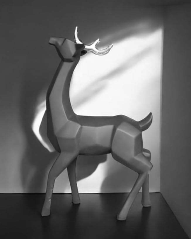 Modern Cubic Deer Statue, Geometric Deer Sculpture, Cubic Deer Statue, Cubic Deer Sculpture, Geometric Reindeer Decor, Cubic Reindeer Statue