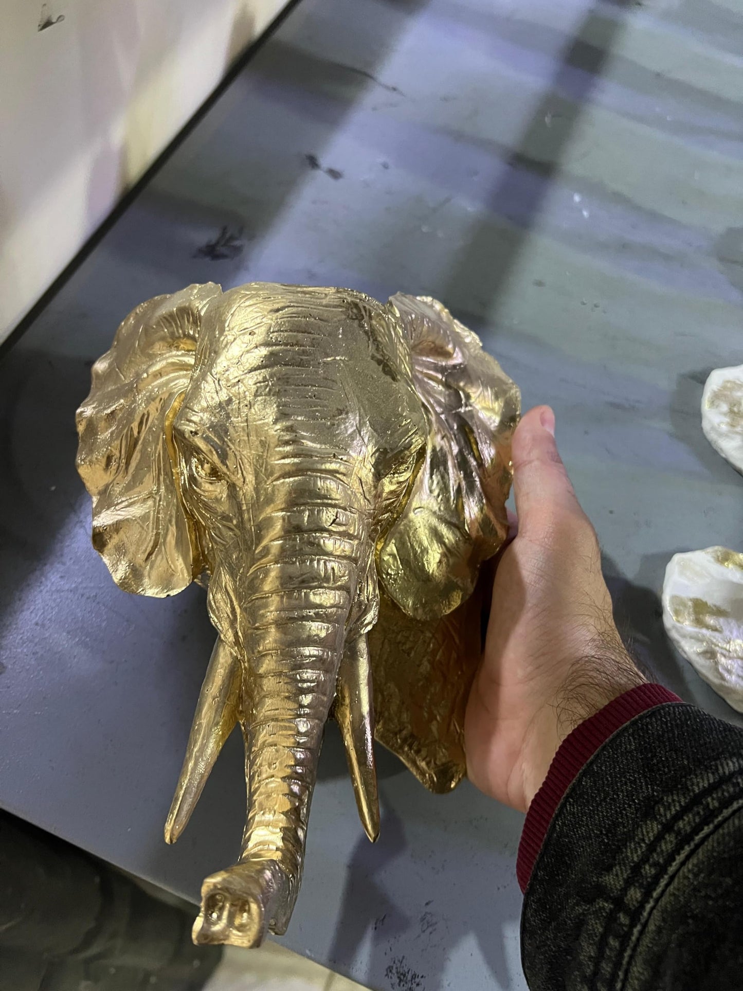 Elephant Wall Sculpture, Elegant Elephant Head Art Wall, Polyester Elephant Wall Decor, Elephant Head Wall Sculpture, Elephant Head Wall Decor, Elephant Head Wall Figurine