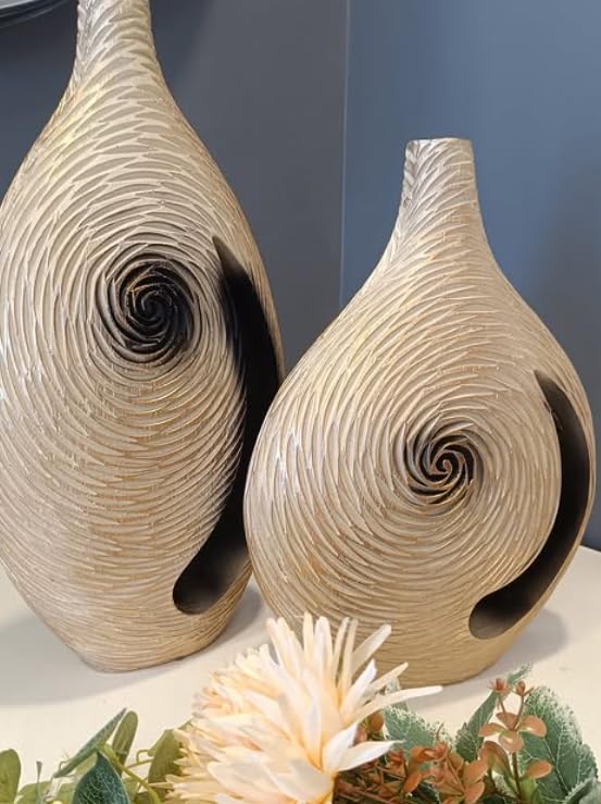 Modern Polyester Decorative Vase, Contemporary Art Vase, Large Table Vase, Modern Polyester Vase, Textured Polyester Vase, Polyester Vase, Polyester Decorative Vase