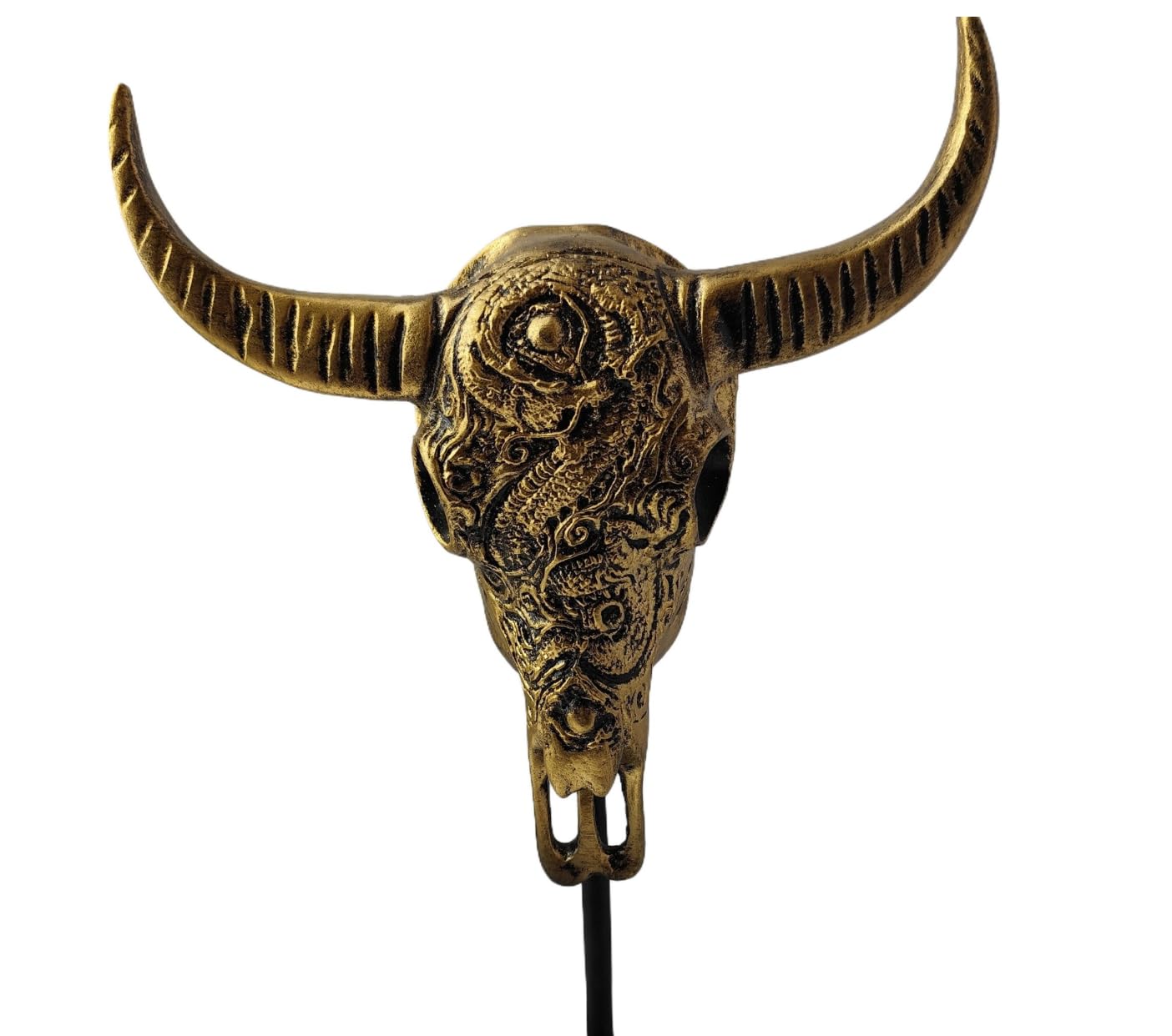 Bull Skull Decor, Western Bull Head Decor, Western Style Horned Bull Head Decor, Bull Skull Statue, Bull Skull Tabletop Decoration