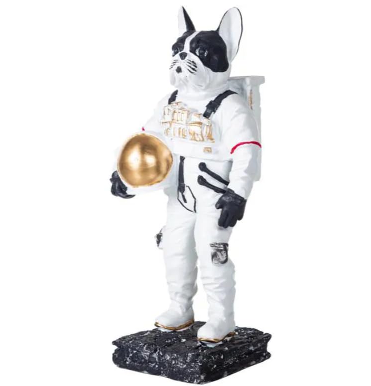 Astronaut BullDog Figurine, Dog In Spacesuit Statue, Space-Themed Bulldog Sculpture, Animal Astronaut Decor, Dog Lover Home Decor