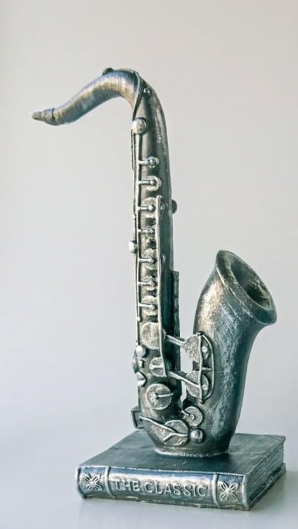 Saxophone Decor Statue, Jazz Music Decor, Saxophone Sculpture, Music Lover Gift, Jazz Home Decor, Saxophone Bookends, Musician Desk Decor