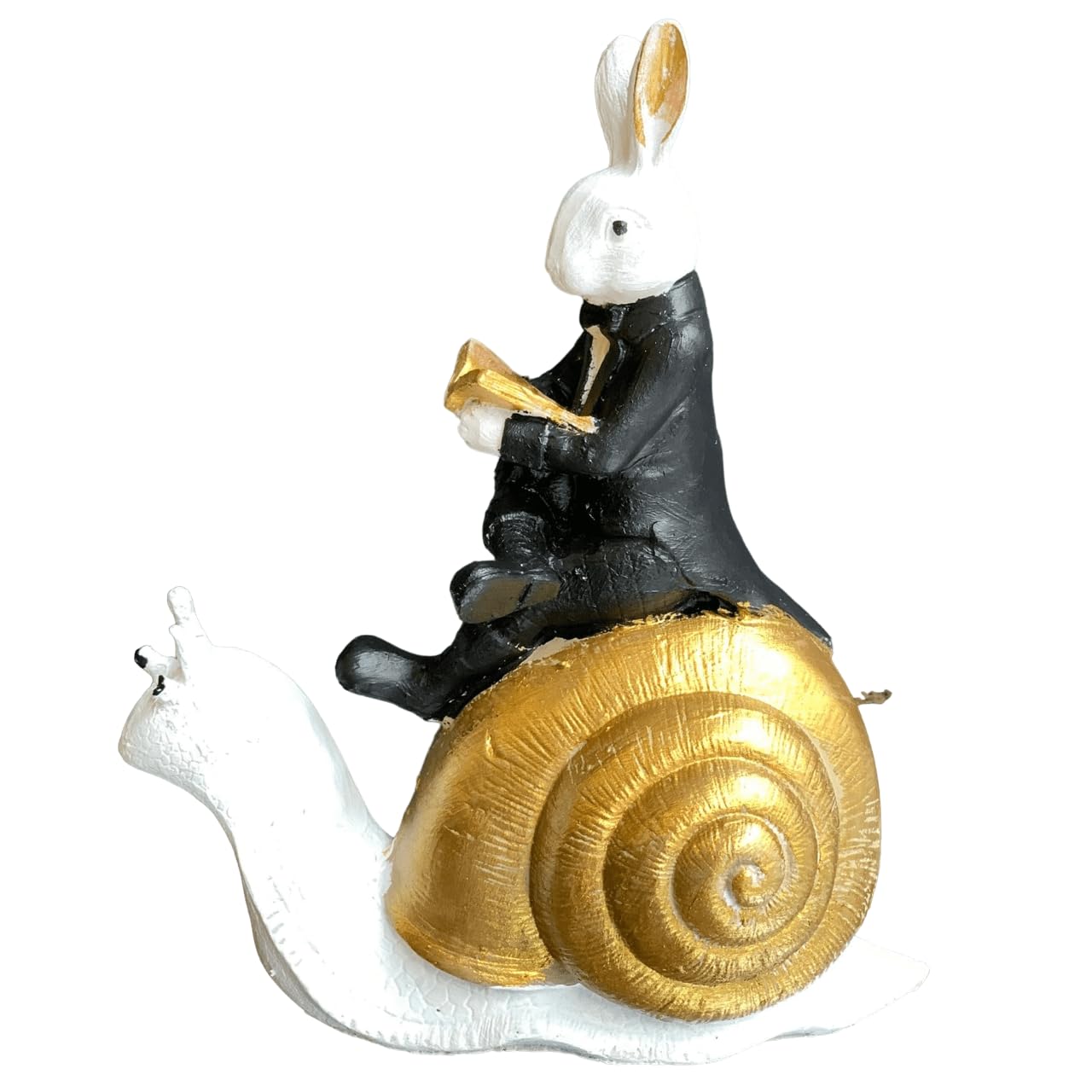 Whimsical Rabbit Snail Figurine, Animal Decor, Rabbit Snail Figurine, Rabbit Snail Sculpture, Rabbit Snail Decor, Rabbit Sculpture, Easter Rabbit Decor, Easter Bunny Decor