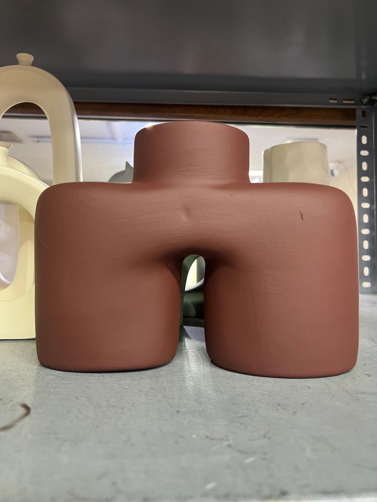 Modern Abstract Ceramic Vase, Unique Sculptural Art Vase, Contemporary Minimalist Flower Holder, Ceramic Art Vase, Geometric Flower Vase