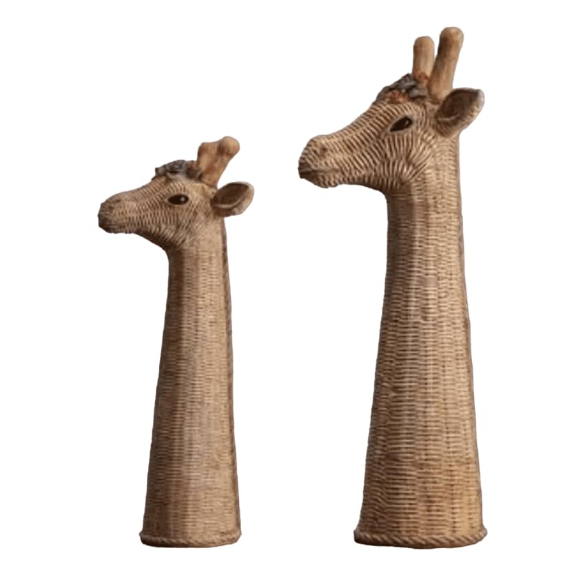 Handwoven Wicker Giraffe Decor Set, Giraffe Wicker Figurines, Giraffe Statue, Woven Giraffe Sculpture, Handmade Giraffe Decor, Giraffe Decor, Giraffe Figurine, Giraffe Sculpture