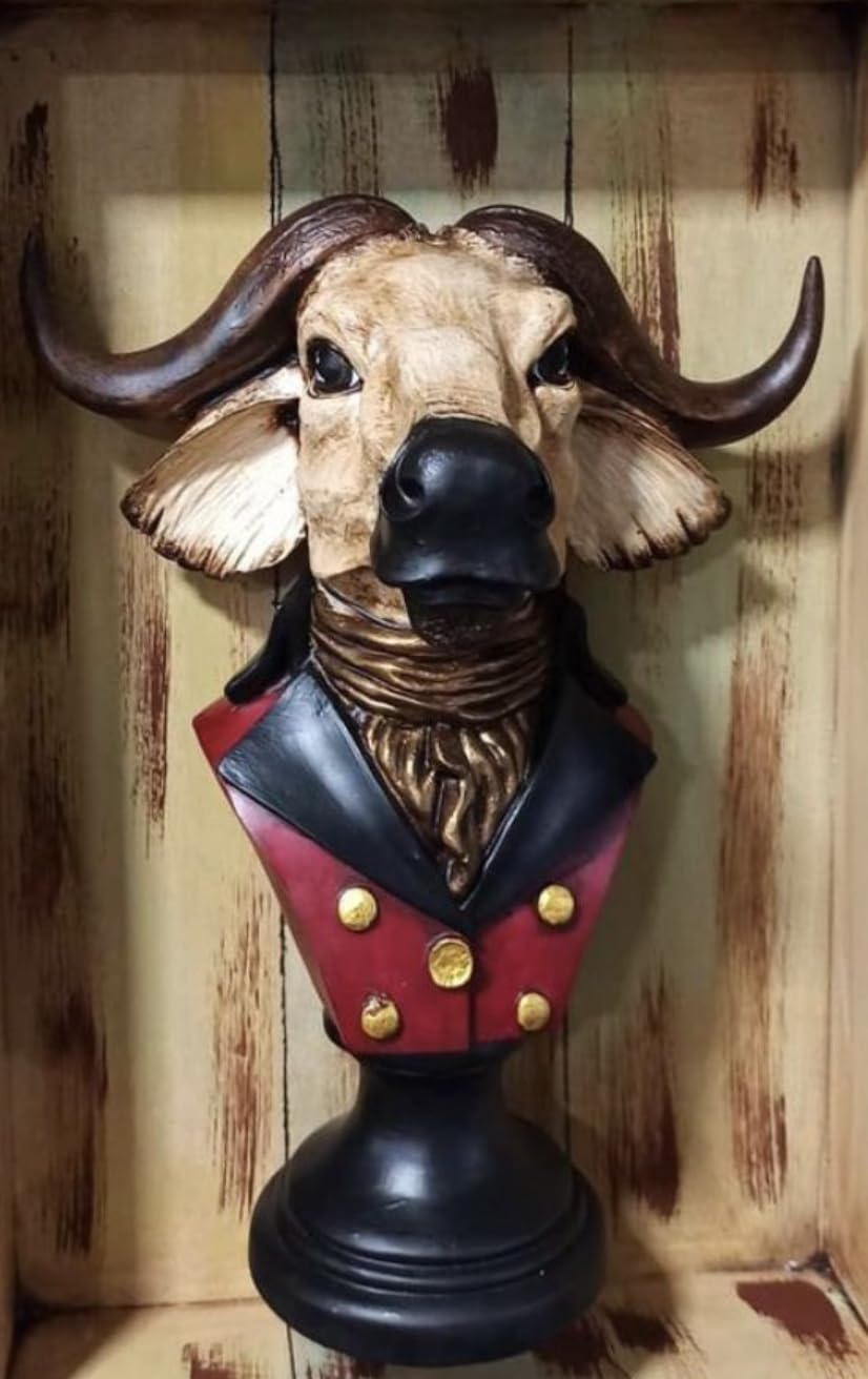 Buffalo Man Statue, Handmade Buffalo Sculpture, Buffalo Head Statue, Elegant Buffalo Head Sculpture, Buffalo Sculpture, Buffalo Man Decor, Buffalo Head Statue, Buffalo Head Sculpture