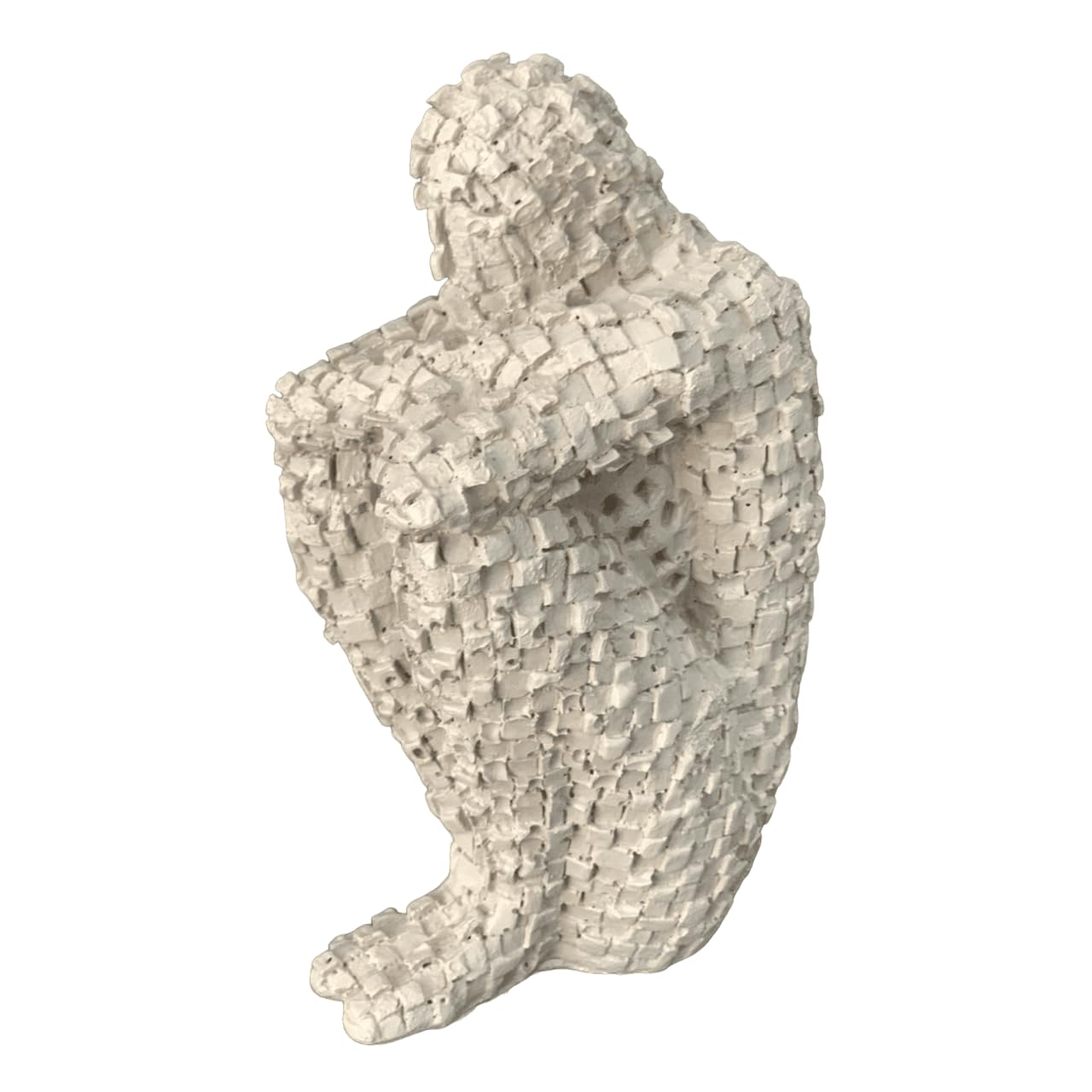 Abstrakte denkende menschliche Figur Skulptur, nordische abstrakte Denkerstatue, gewebte Musterkunststatue, abstrakte menschliche Skulptur, moderne menschliche Figur, menschliches Dekor
