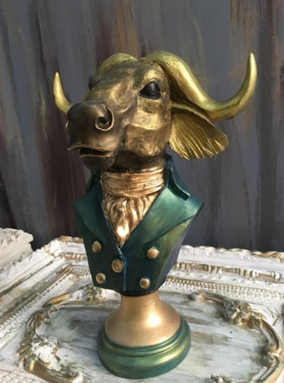 Buffalo Man Statue, Handmade Buffalo Sculpture, Buffalo Head Statue, Elegant Buffalo Head Sculpture, Buffalo Sculpture, Buffalo Man Decor, Buffalo Head Statue, Buffalo Head Sculpture