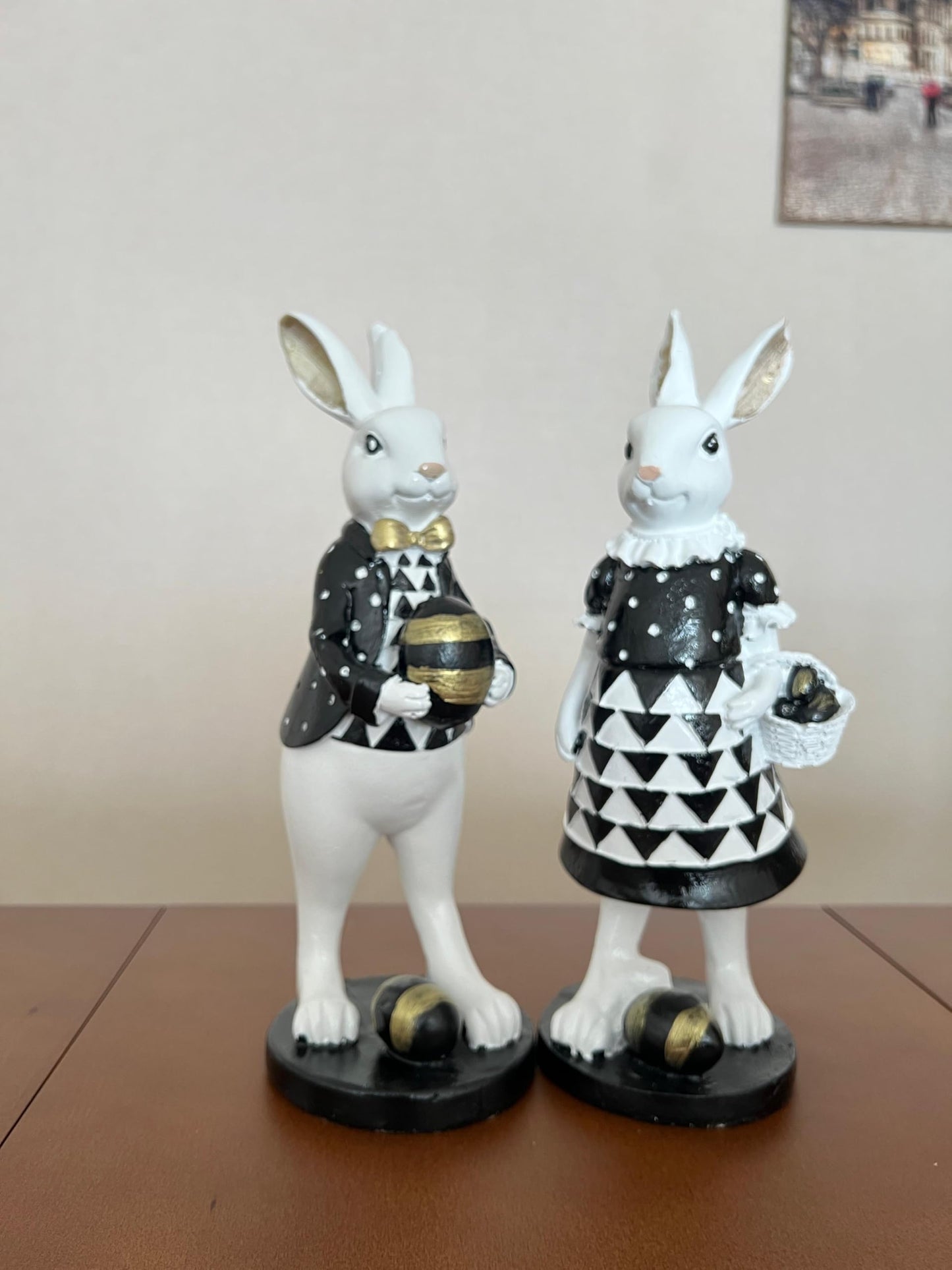 Cute Easter Bunny Figurines, Rabbit Decor, Elegant Spring Decoration, Easter Table Centerpiece, Easter Rabbit Figurine, Easter Rabbit Decor, Easter Bunny Decor, Easter Rabbit Statue