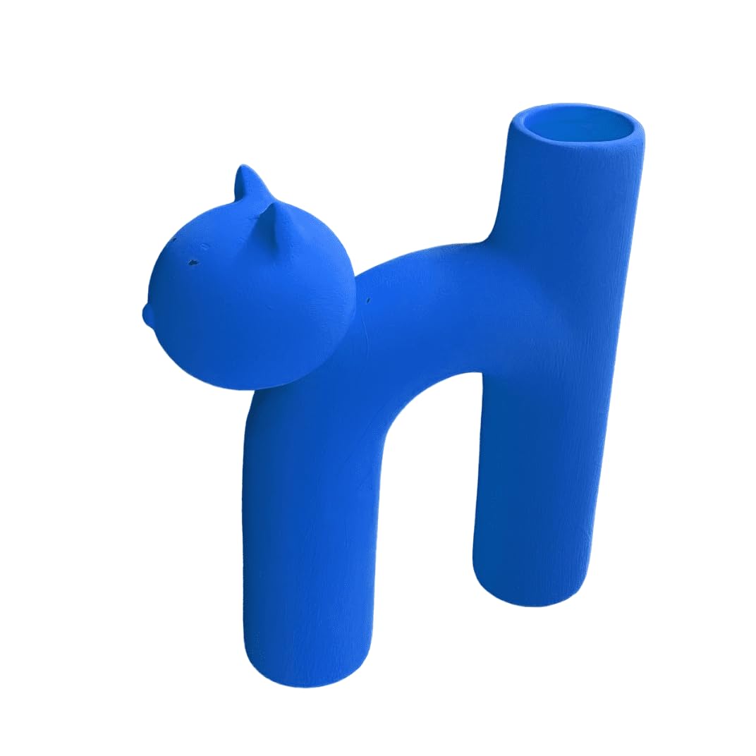 Süße Vase in Katzenform, Katzenvase für Blumen, Keramikvase, nordisches Kunstdekor, Geschenk für Zuhause, Geschenk für Katzenliebhaber, Keramik-Katzenvase, Katzenvase, Katzenförmige Vase, Blumenvase